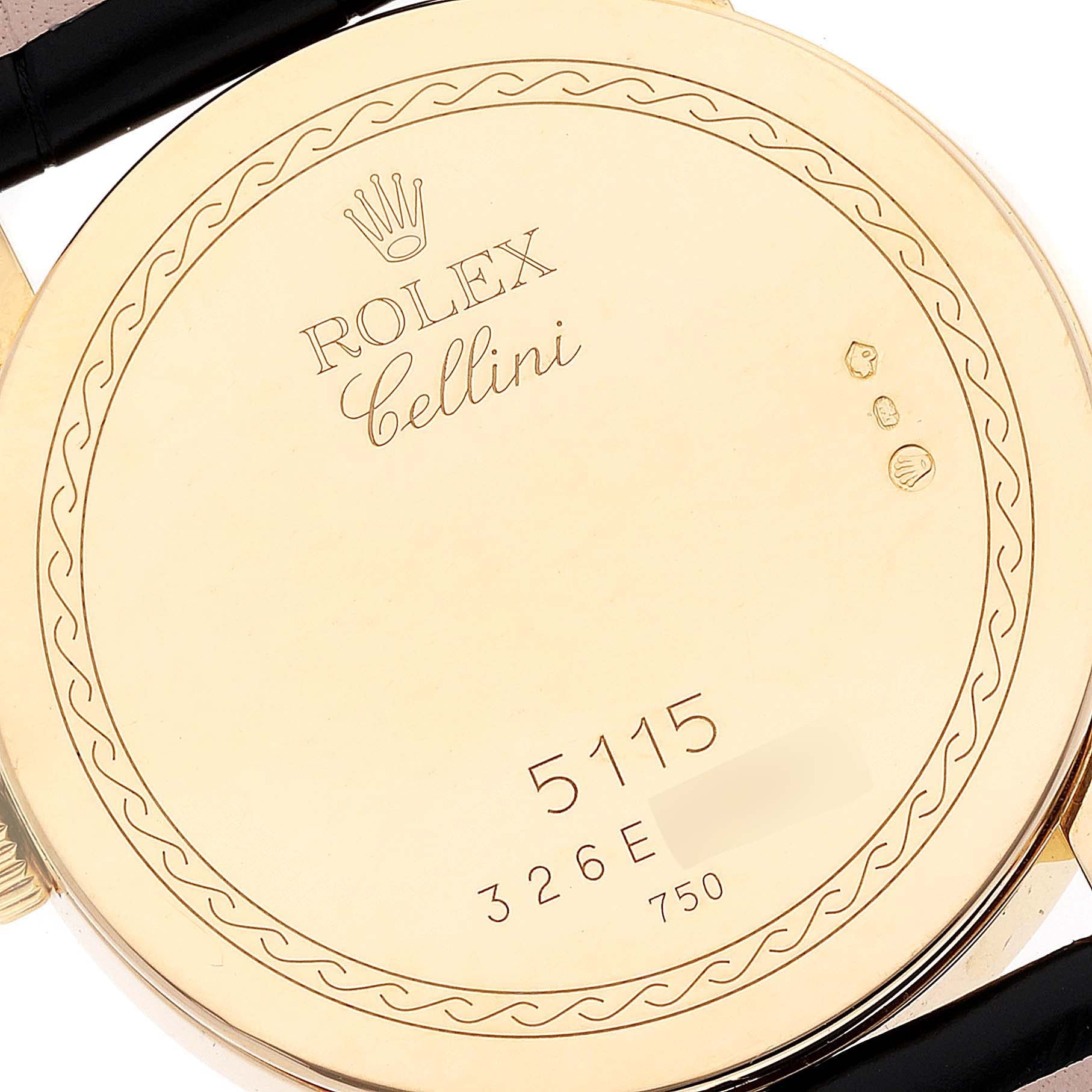 Rolex Cellini Classic 18K Yellow Gold Slate Roman Dial Mens Watch 5115