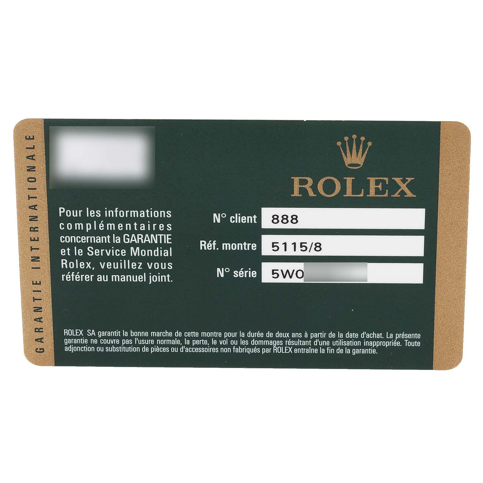 Rolex Cellini Classic 18K Yellow Gold Slate Roman Dial Mens Watch 5115 Card
