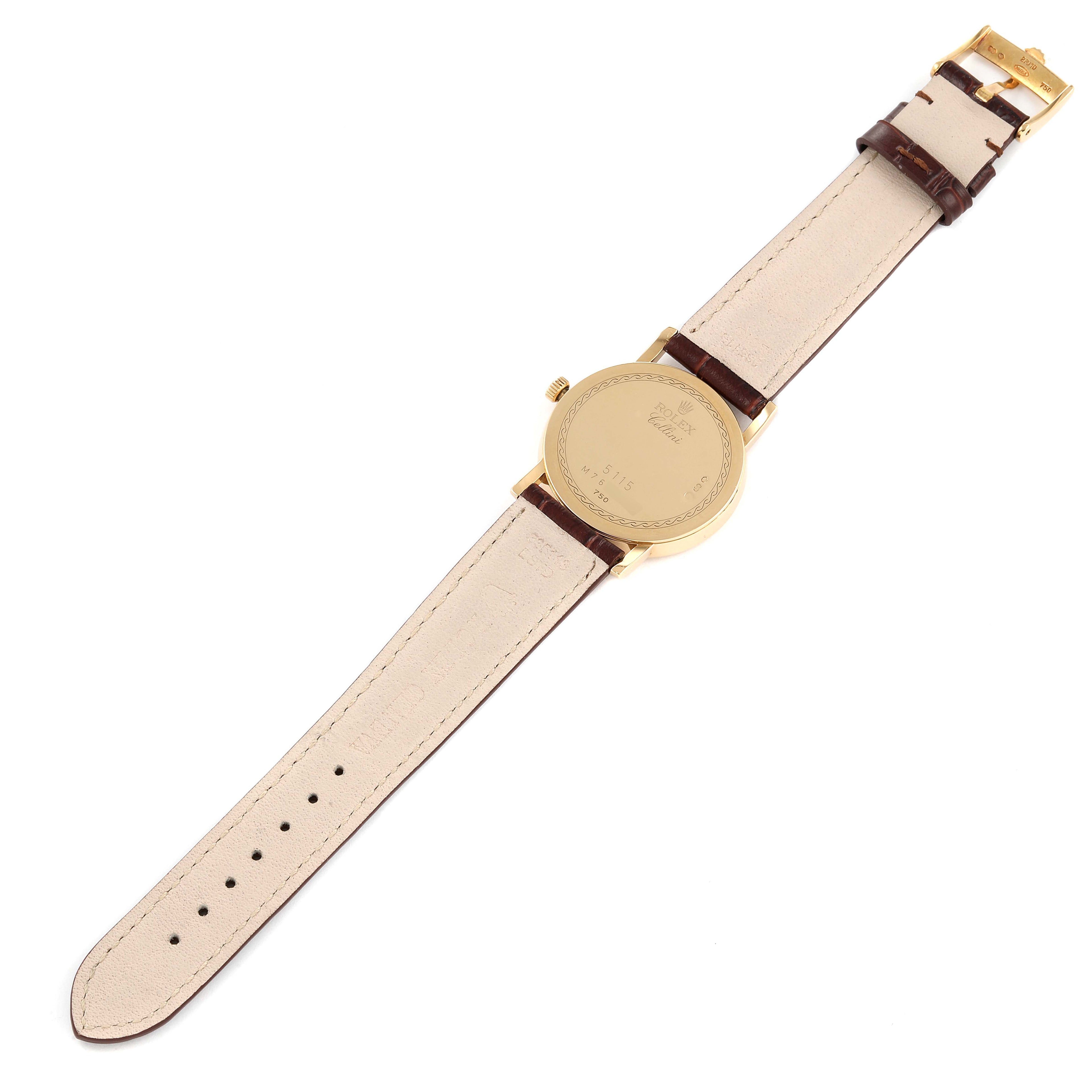 Rolex Cellini Classic 18K Yellow Gold Slate Roman Dial Watch 5115