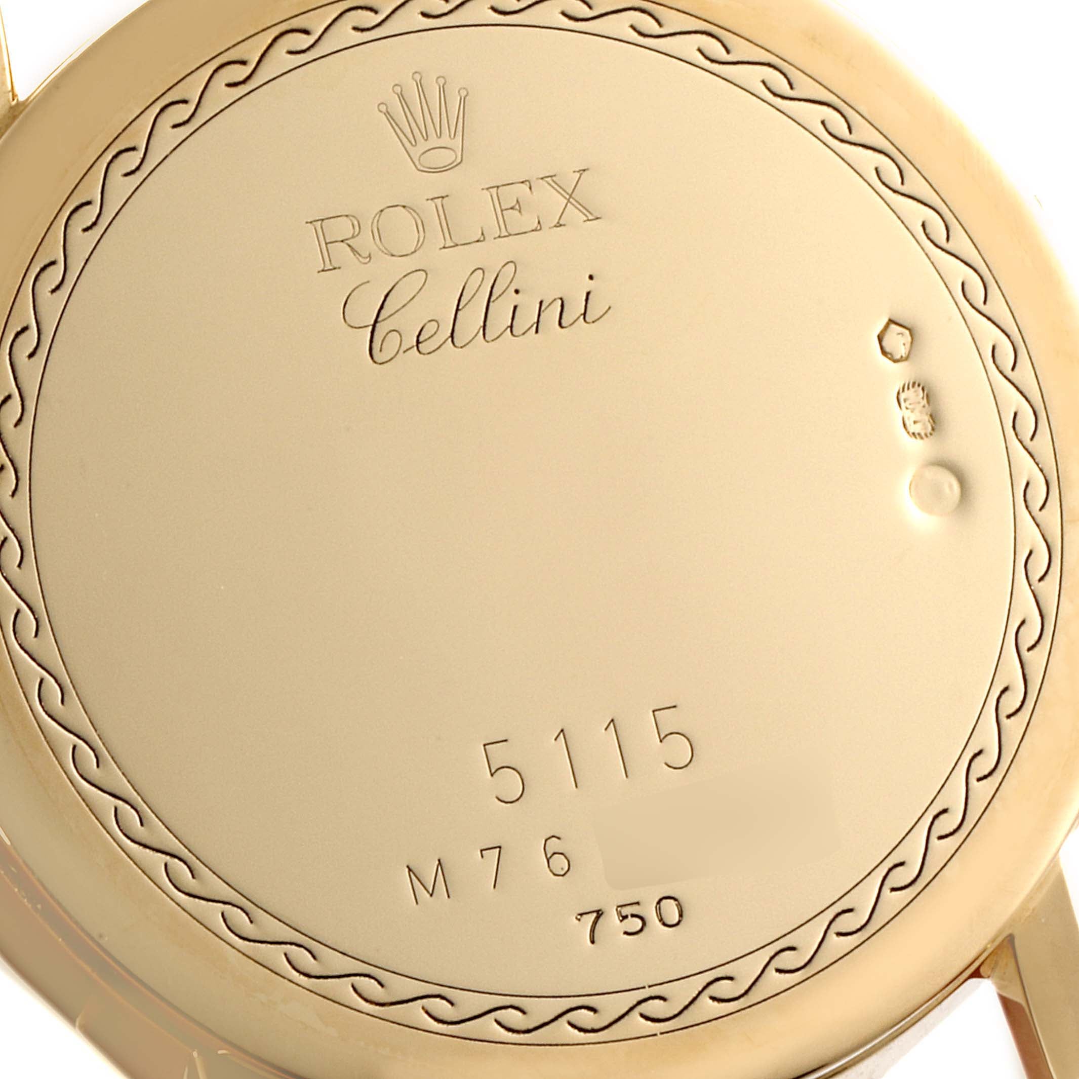 Rolex Cellini Classic 18K Yellow Gold Slate Roman Dial Watch 5115