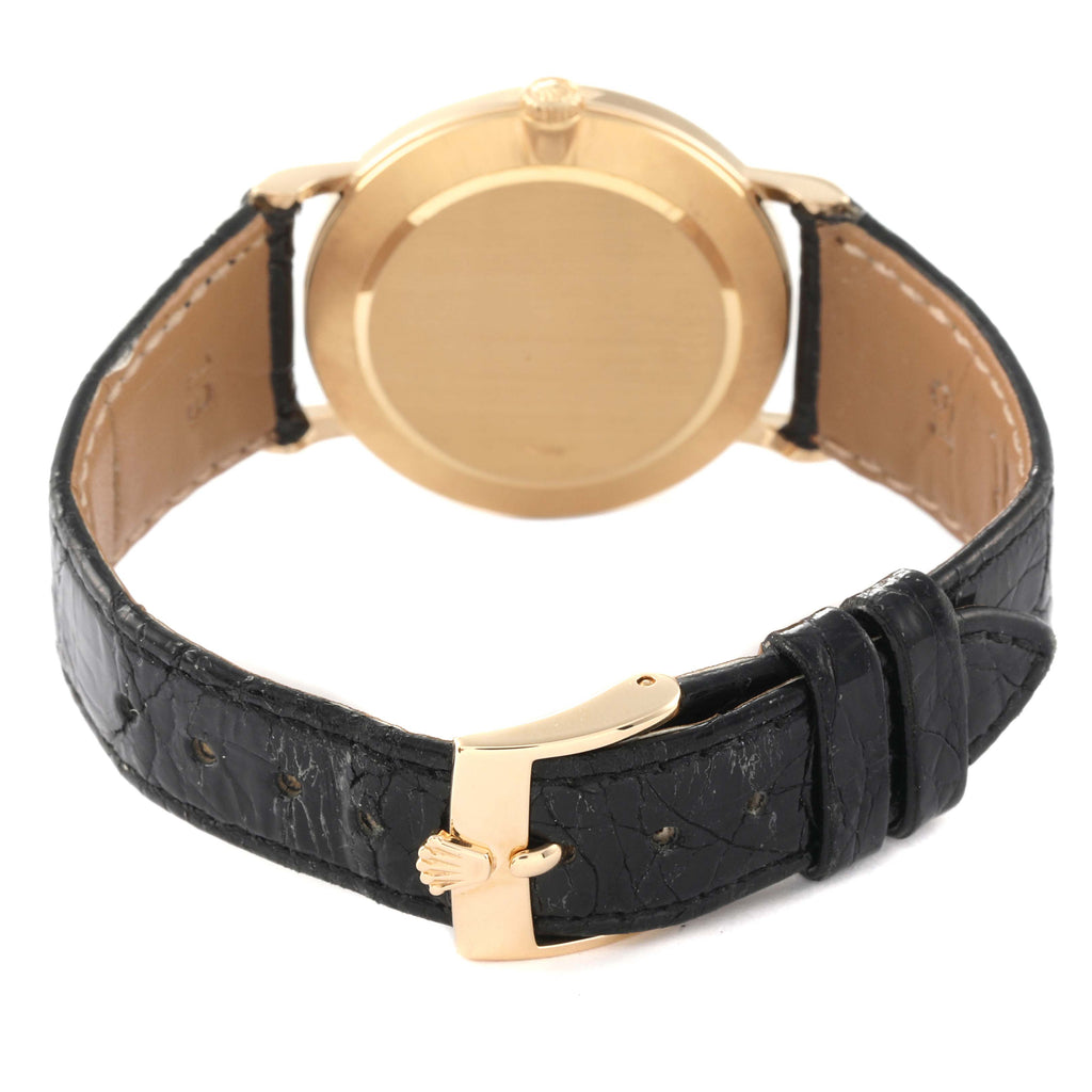 Rolex Cellini Classic 18K Yellow Gold White Roman Dial Mens Watch 5112