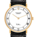 Rolex Cellini Classic 18K Yellow Gold White Roman Dial Mens Watch 5112