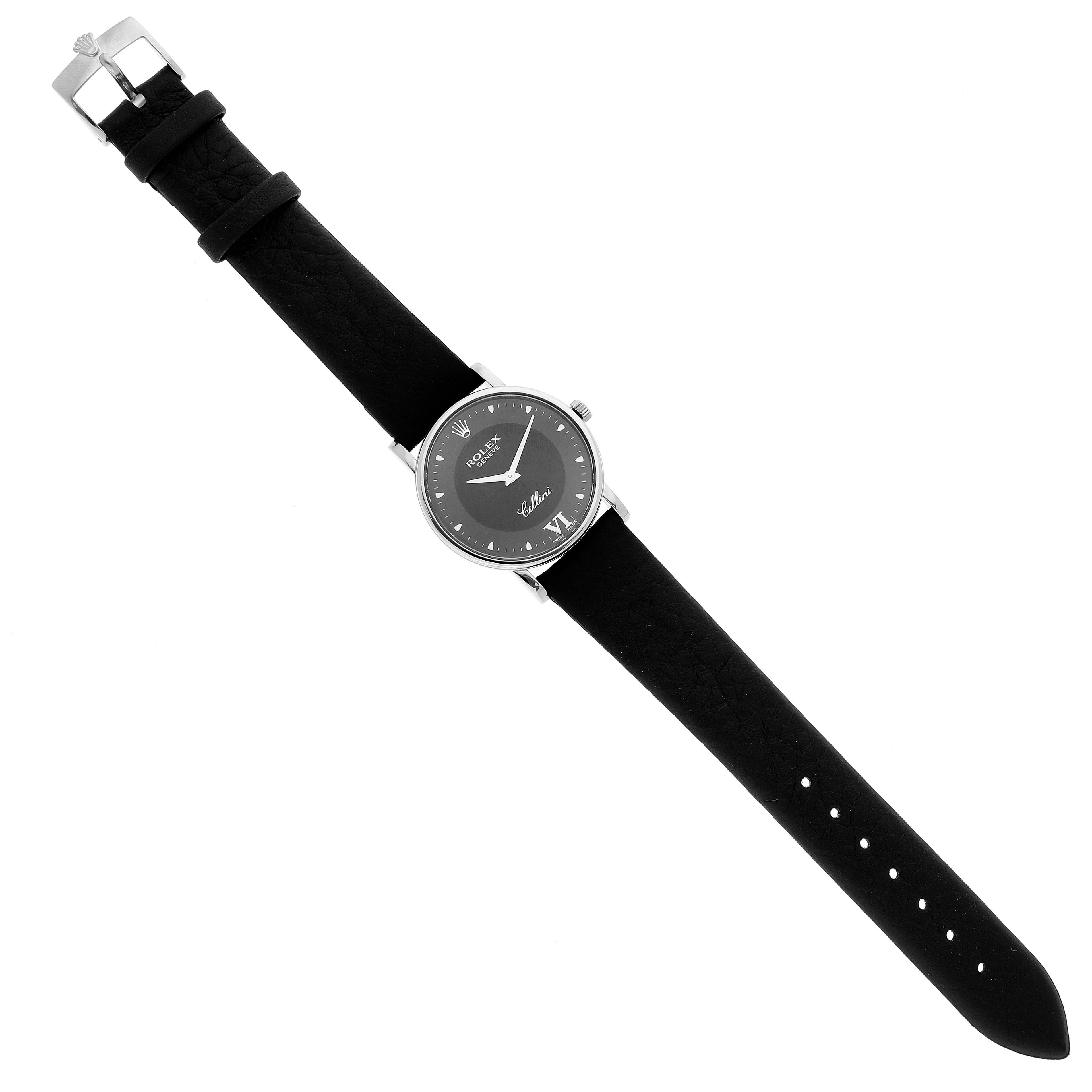 Rolex Cellini Classic White Gold Black Dial Mens Watch 5115