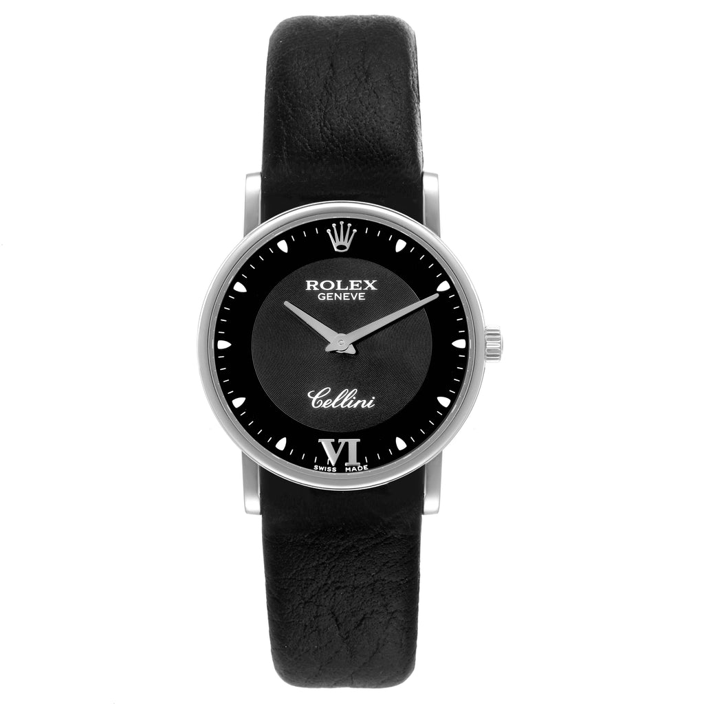 Rolex Cellini Classic White Gold Black Dial Mens Watch 5115
