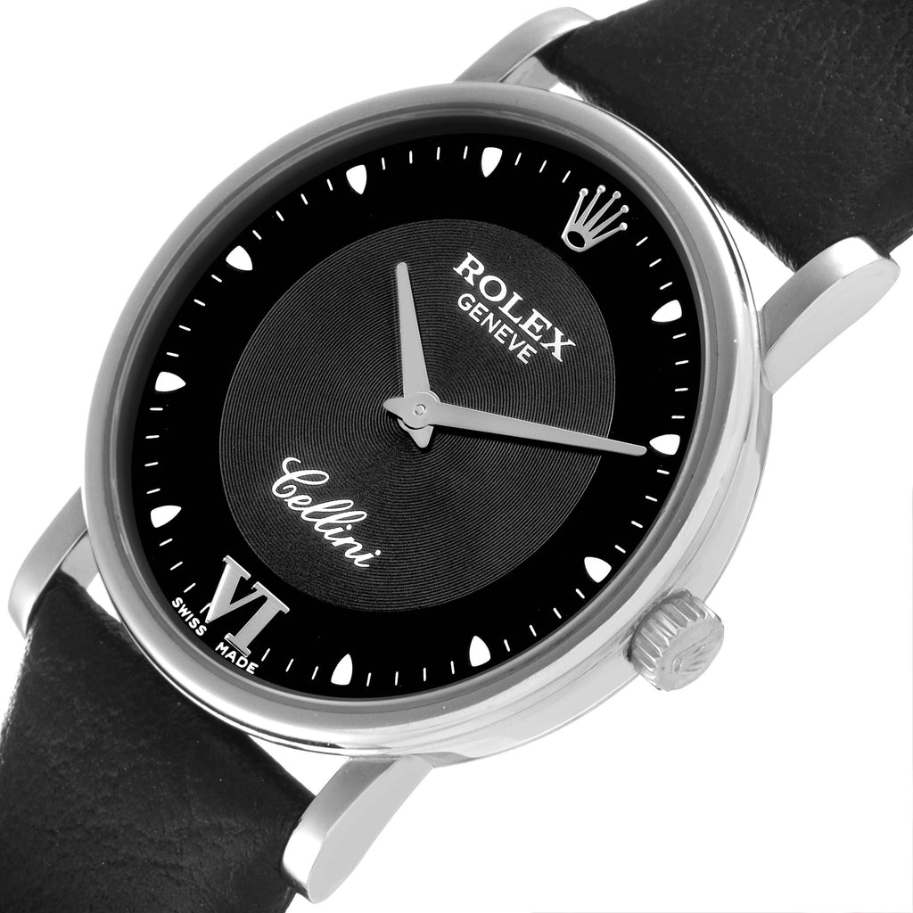 Rolex Cellini Classic White Gold Black Dial Mens Watch 5115