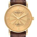 Rolex Cellini Classic Champagne Decorated Dial Mens Watch 5115 Box Card