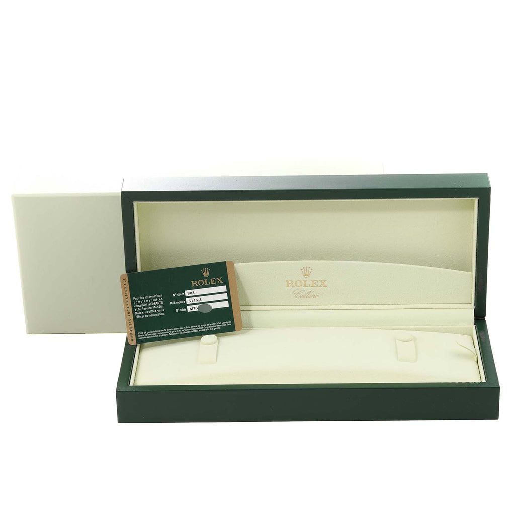 Rolex Cellini Classic Champagne Decorated Dial Mens Watch 5115 Box Card