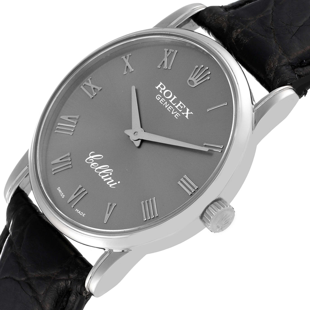 Rolex Cellini Classic Slate Dial White Gold Mens Watch 5116 Box Papers