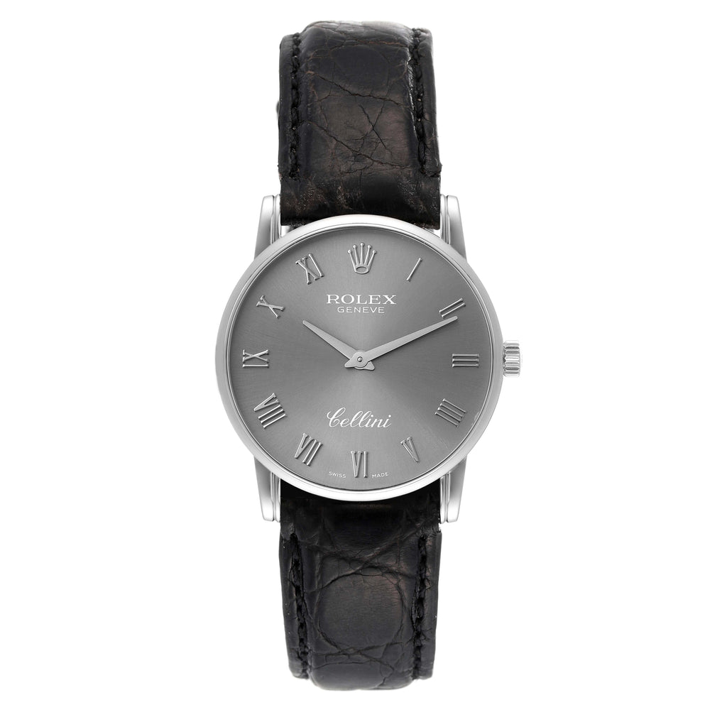Rolex Cellini Classic Slate Dial White Gold Mens Watch 5116 Box Papers