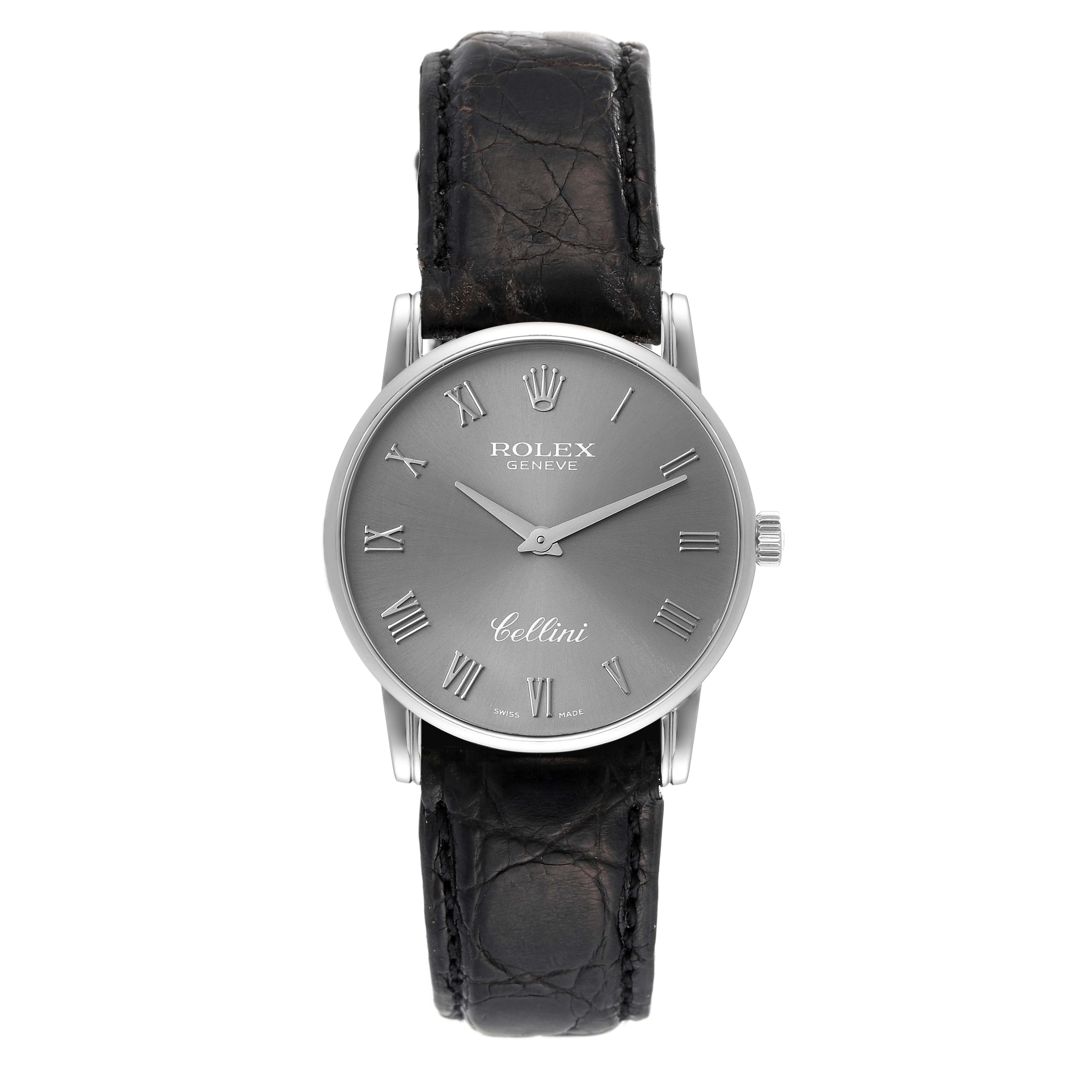 Rolex Cellini Classic Slate Dial White Gold Mens Watch 5116 Box Papers