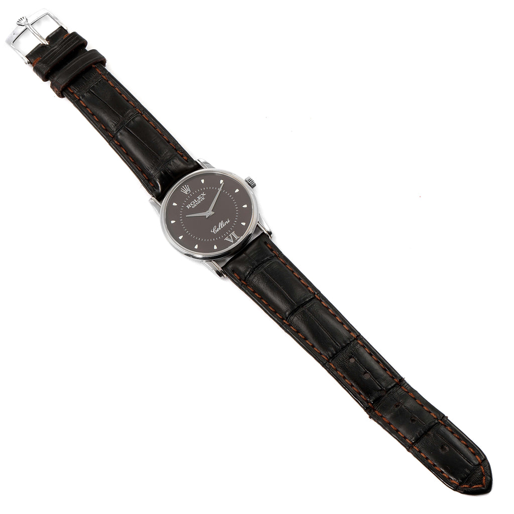 Rolex Cellini Classic White Gold Brown Dial Watch 5116 Papers