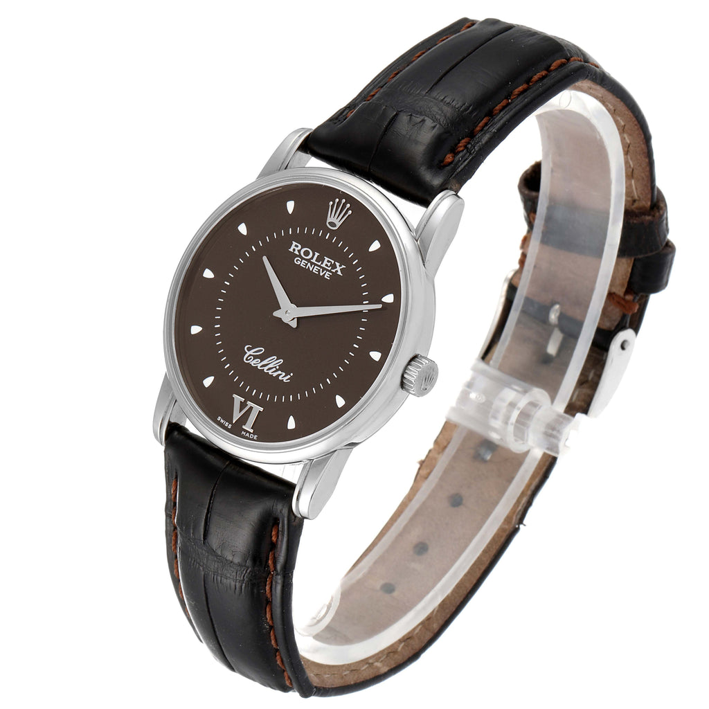Rolex Cellini Classic White Gold Brown Dial Watch 5116 Papers