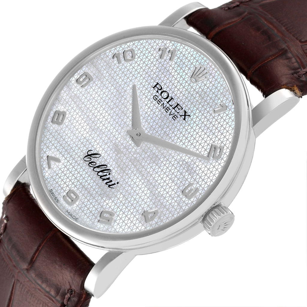 Rolex Cellini Classic White Gold Mother of Pearl Mens Watch 5115