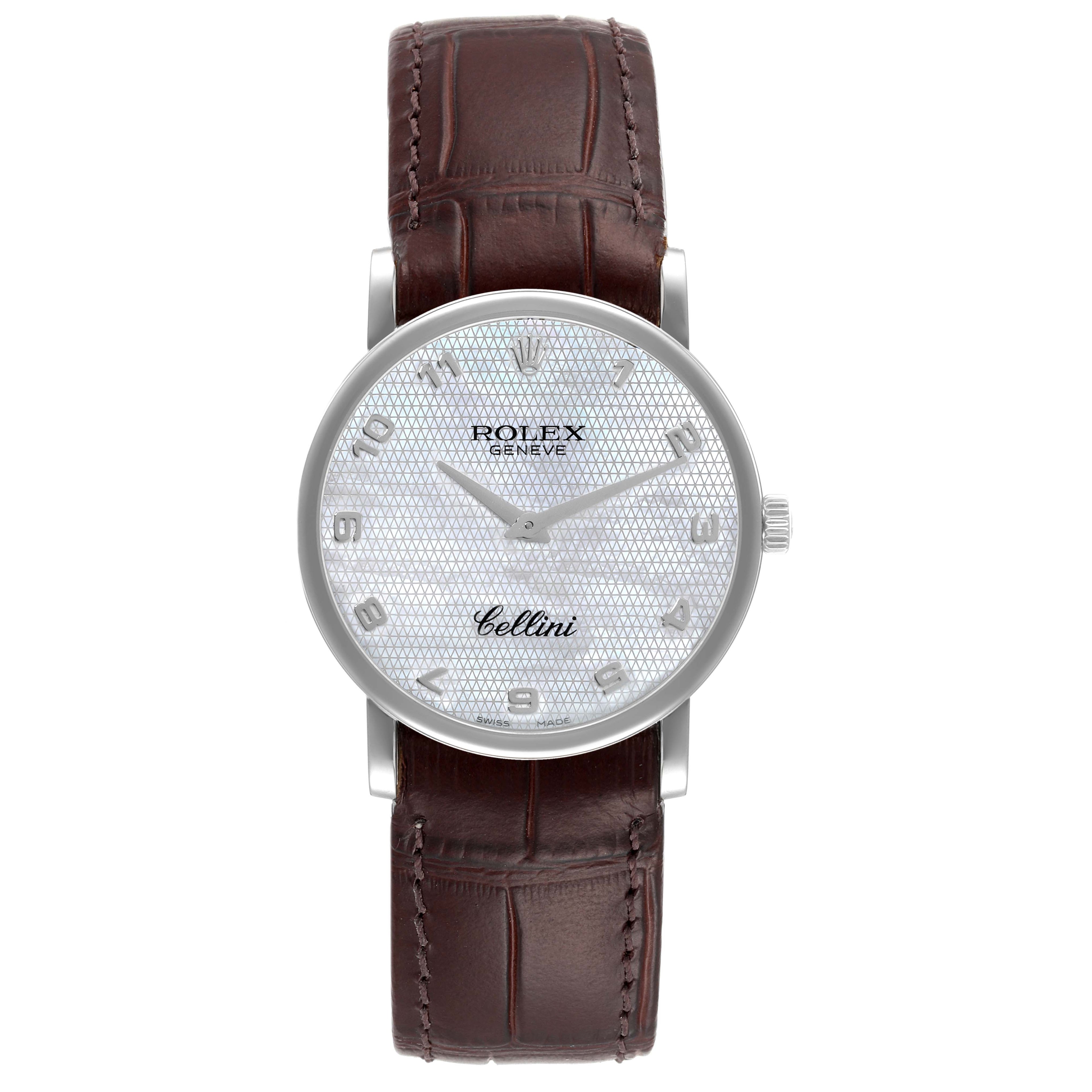 Rolex Cellini Classic White Gold Mother of Pearl Mens Watch 5115
