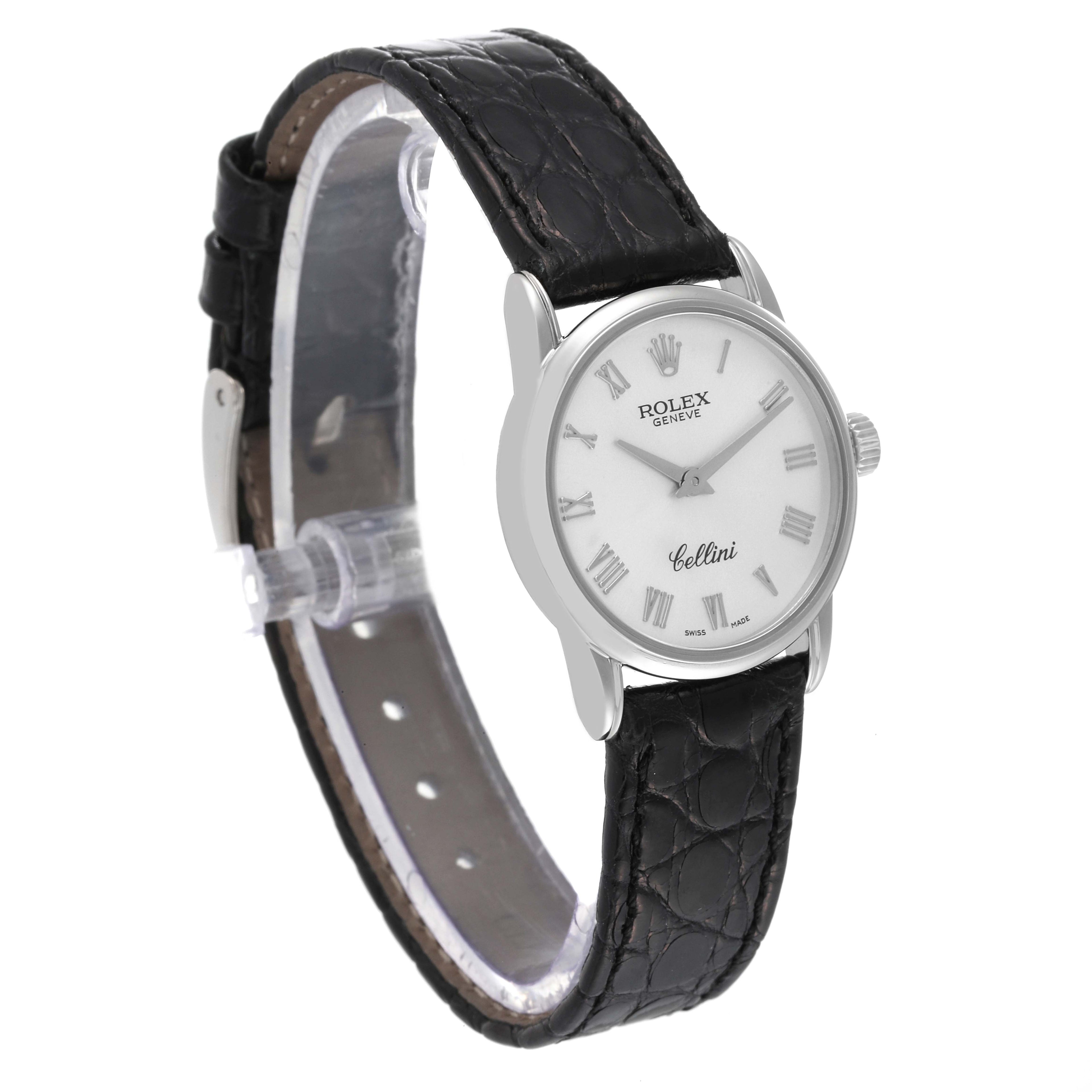 Rolex Cellini Classic White Gold Silver Dial Ladies Watch 6111 Card