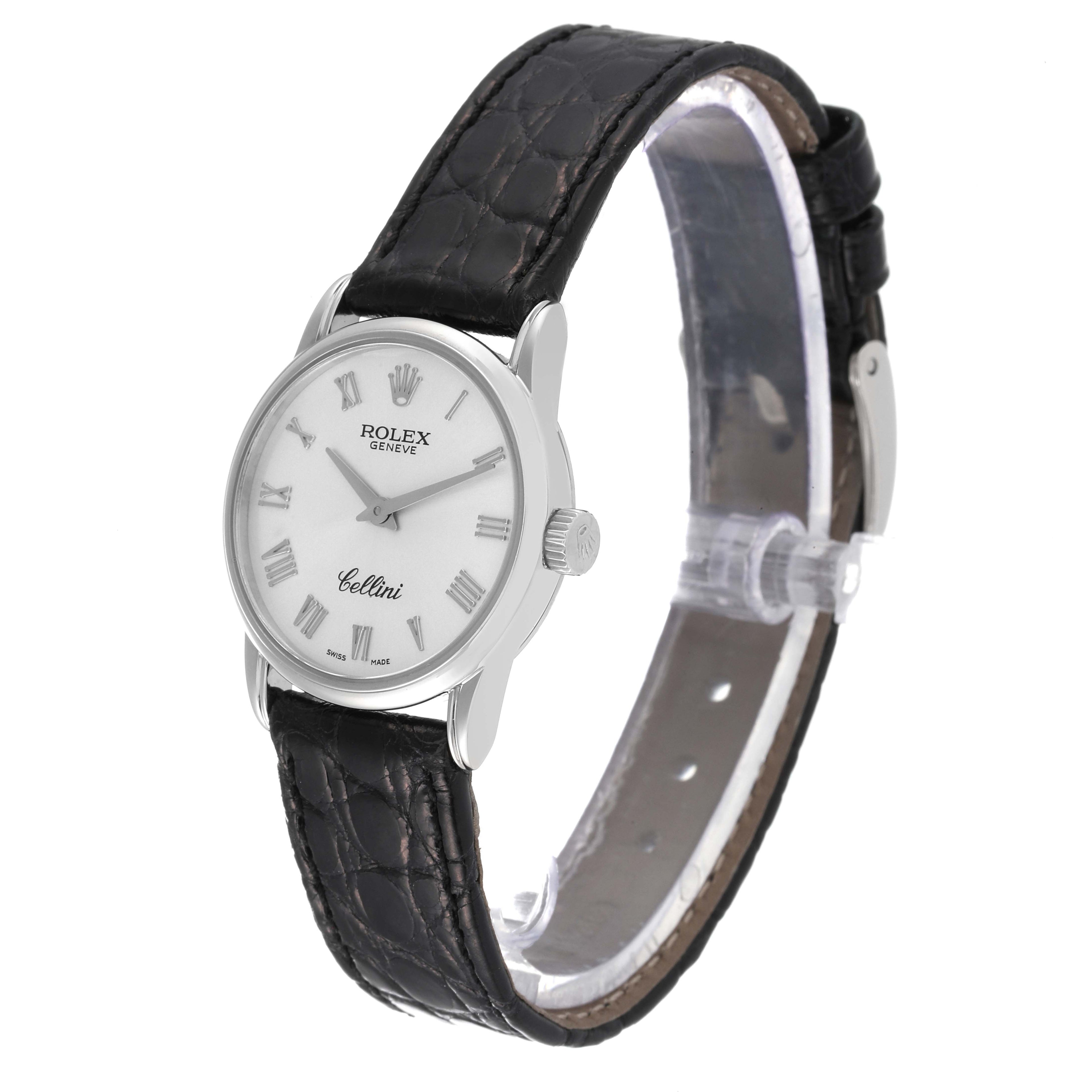 Rolex Cellini Classic White Gold Silver Dial Ladies Watch 6111 Card