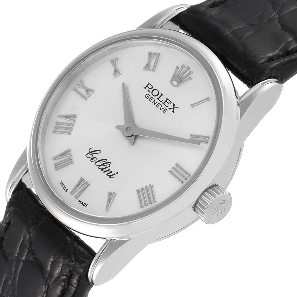 Rolex Cellini Classic White Gold Silver Dial Ladies Watch 6111 Card