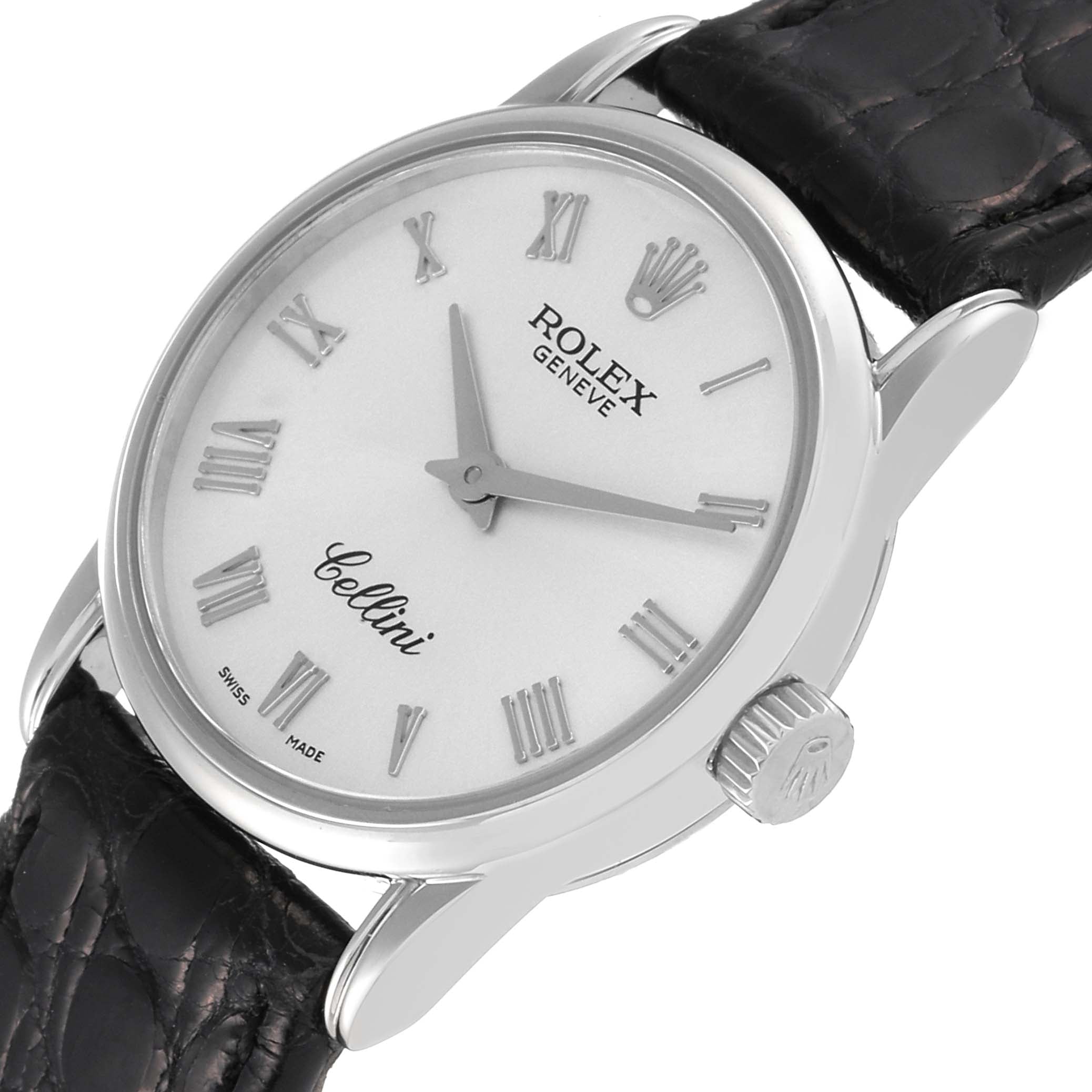 Rolex Cellini Classic White Gold Silver Dial Ladies Watch 6111 Card
