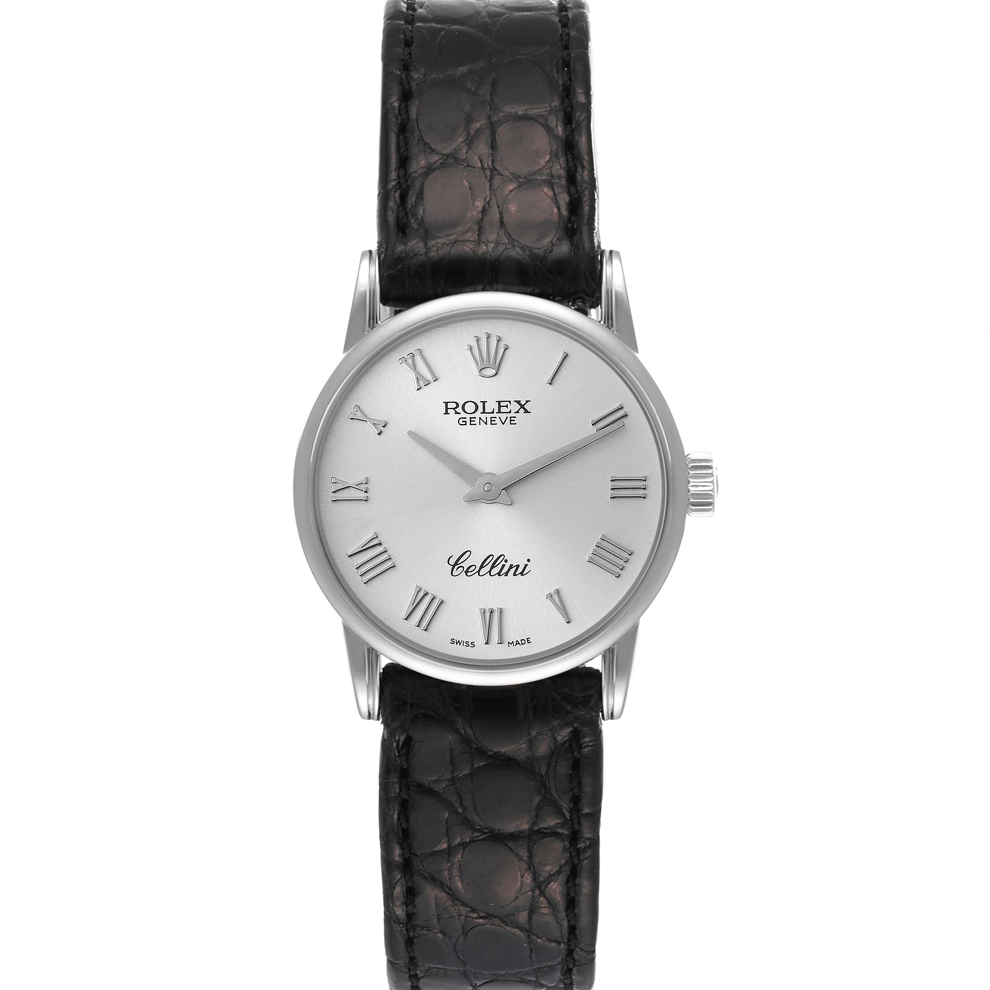 Rolex Cellini Classic White Gold Silver Dial Ladies Watch 6111 Card