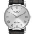 Rolex Cellini Classic White Gold Silver Dial Mens Watch 5115 Box Papers