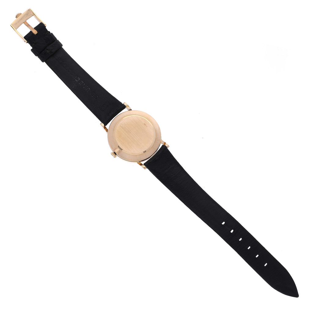 Rolex Cellini Classic Yellow Gold Anniversary Dial Black Strap Watch 5112