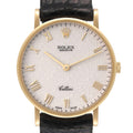 Rolex Cellini Classic Yellow Gold Anniversary Dial Black Strap Watch 5112