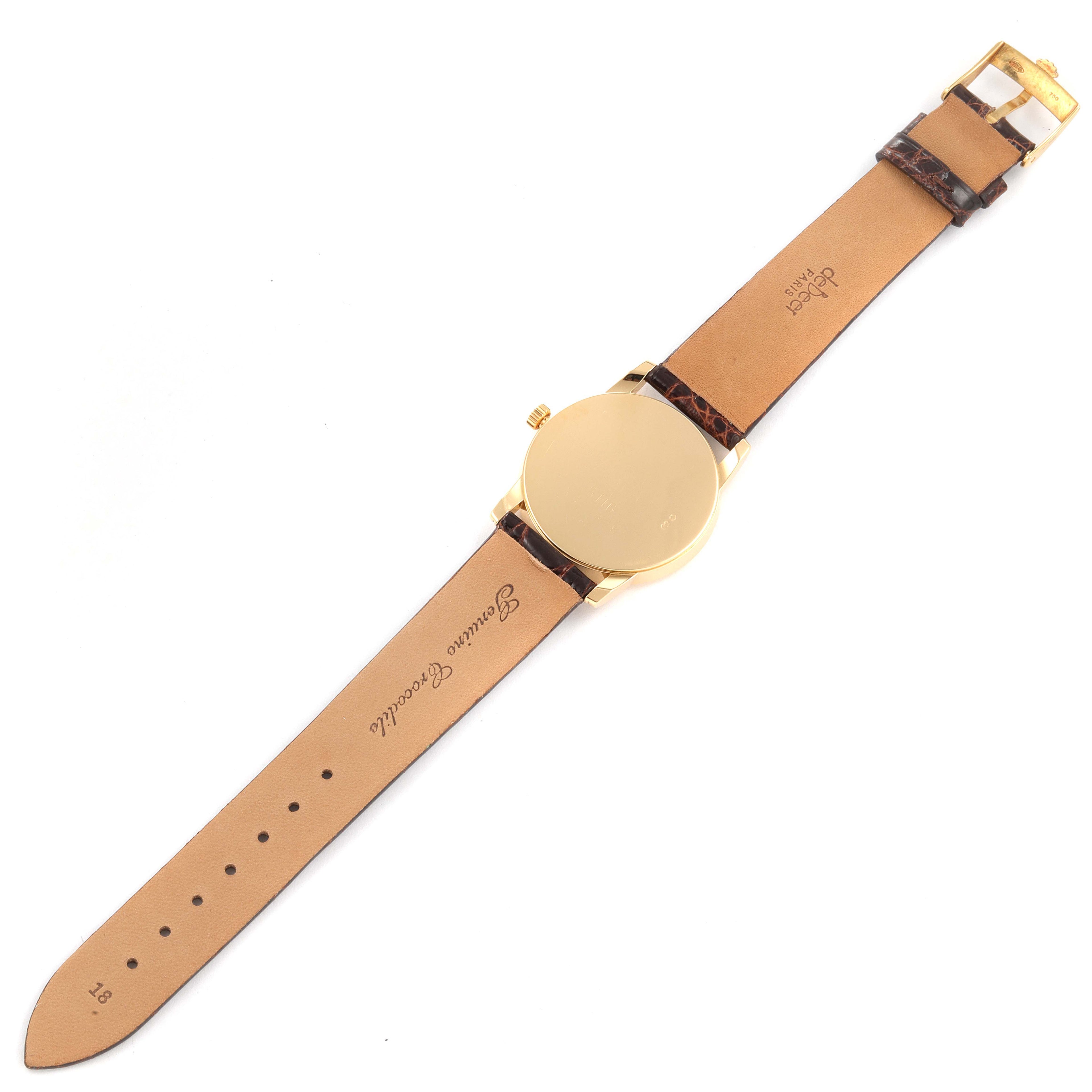 Rolex Cellini Classic Yellow Gold Anniversary Dial Black Strap Watch 5116 Box P