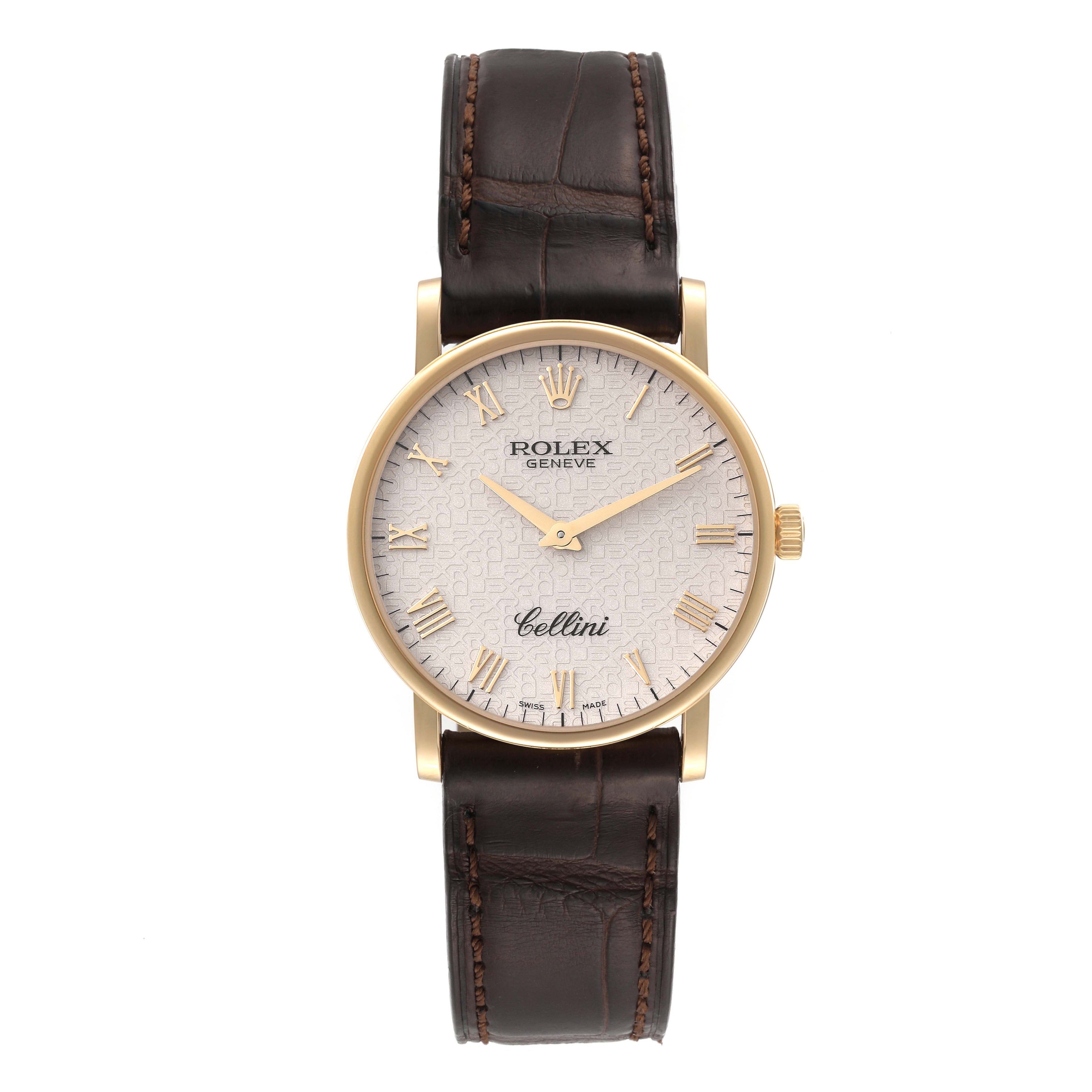 Rolex Cellini Classic Yellow Gold Anniversary Dial Mens Watch 5115 Box Card