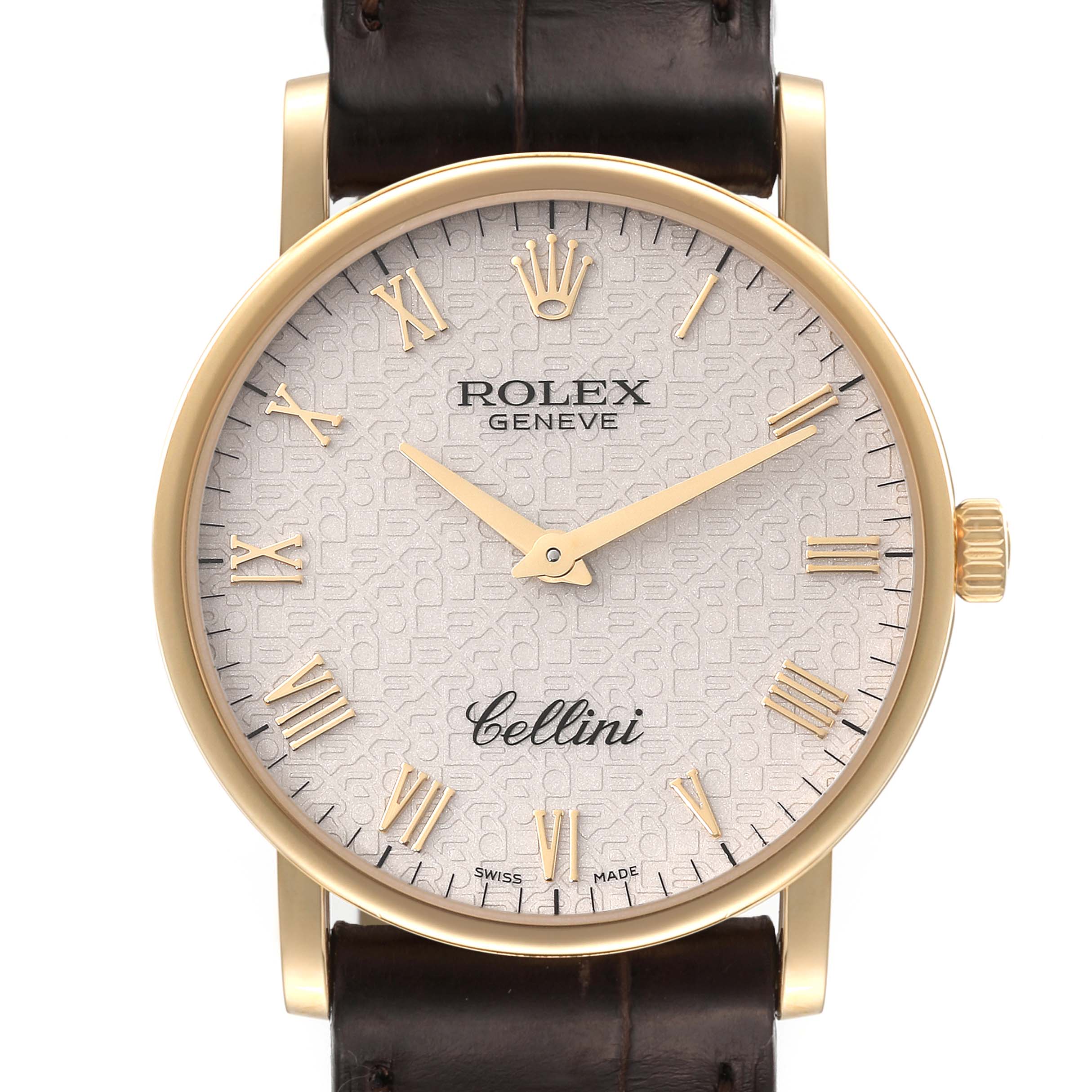 Rolex Cellini Classic Yellow Gold Anniversary Dial Mens Watch 5115 Box Card