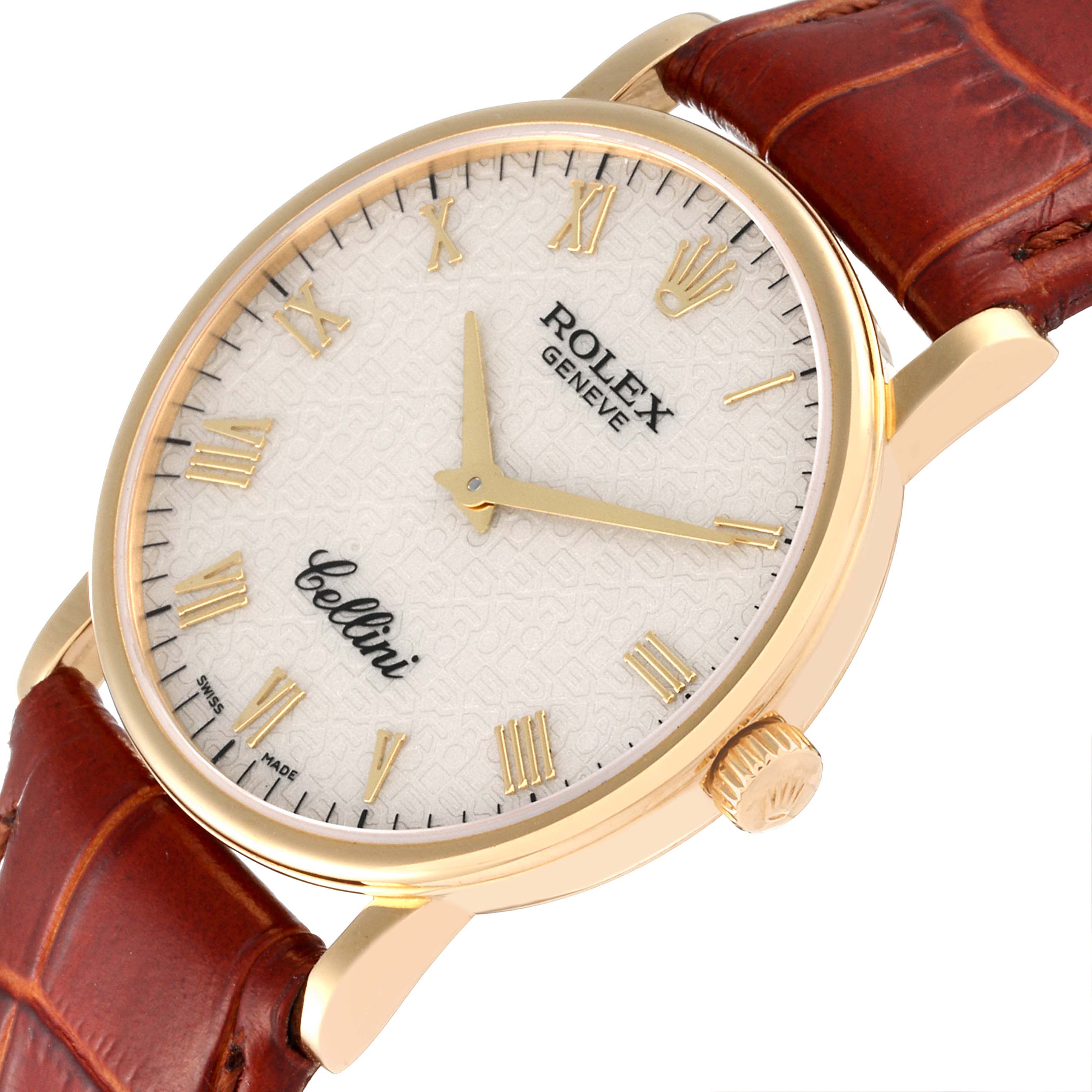 Rolex Cellini Classic Yellow Gold Anniversary Dial Mens Watch 5115 Card