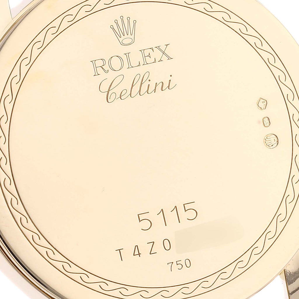 Rolex Cellini Classic Yellow Gold Anniversary Dial Mens Watch 5115 Card