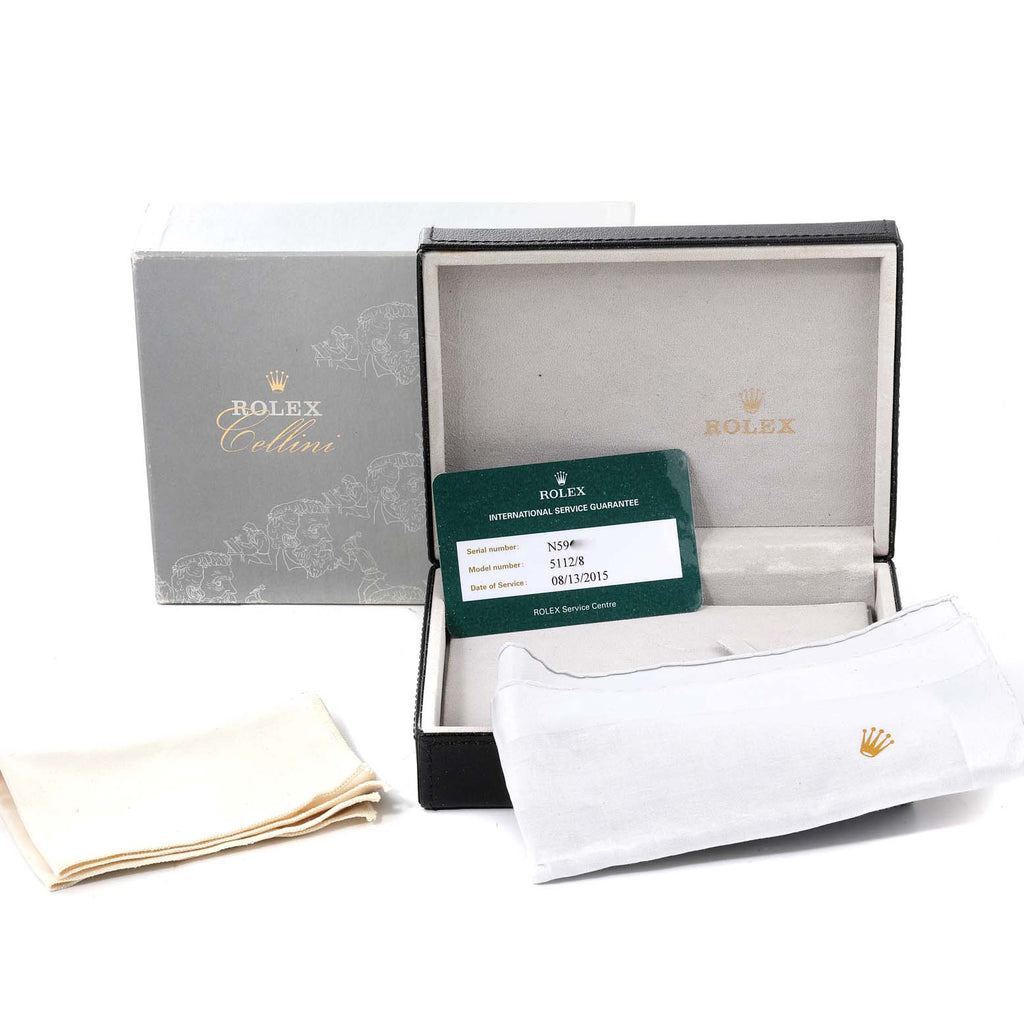 Rolex Cellini Classic Yellow Gold Anniversary Dial Watch 5112 Box Service Card