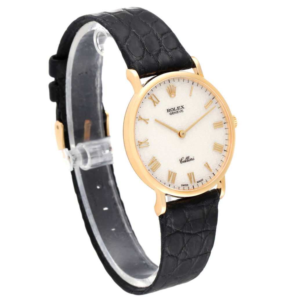 Rolex Cellini Classic Yellow Gold Anniversary Dial Watch 5112 Box Service Card