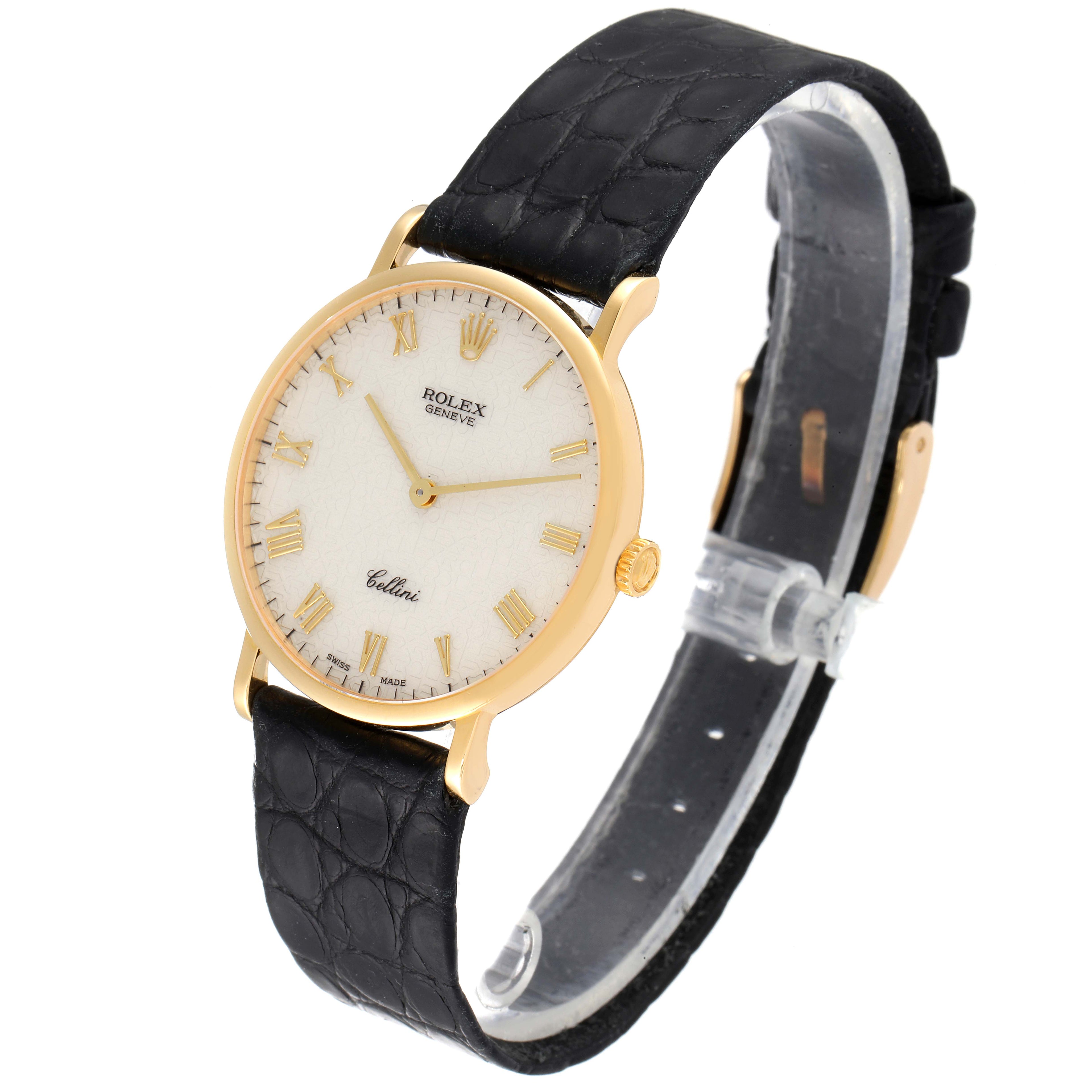 Rolex Cellini Classic Yellow Gold Anniversary Dial Watch 5112 Box Service Card