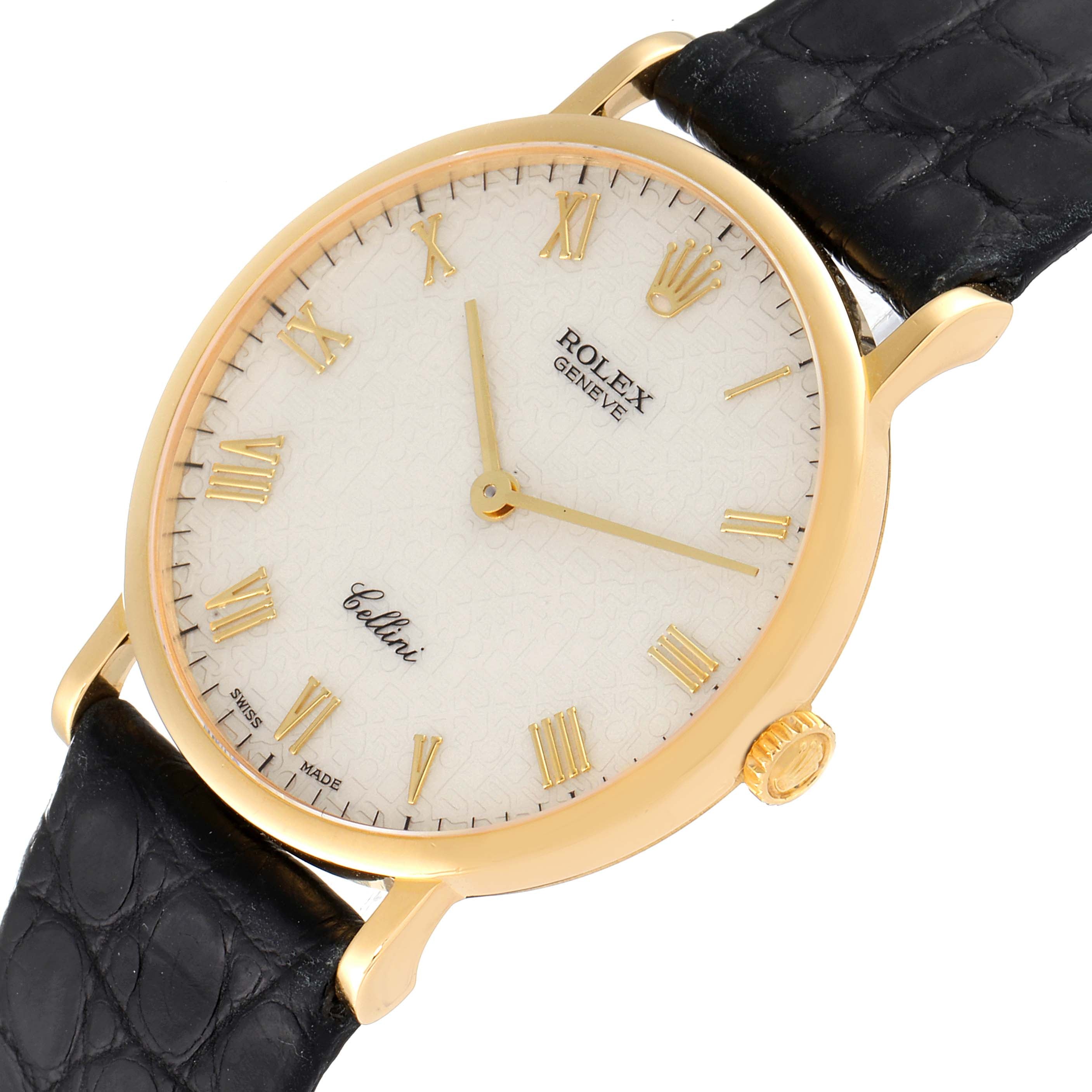 Rolex Cellini Classic Yellow Gold Anniversary Dial Watch 5112 Box Service Card