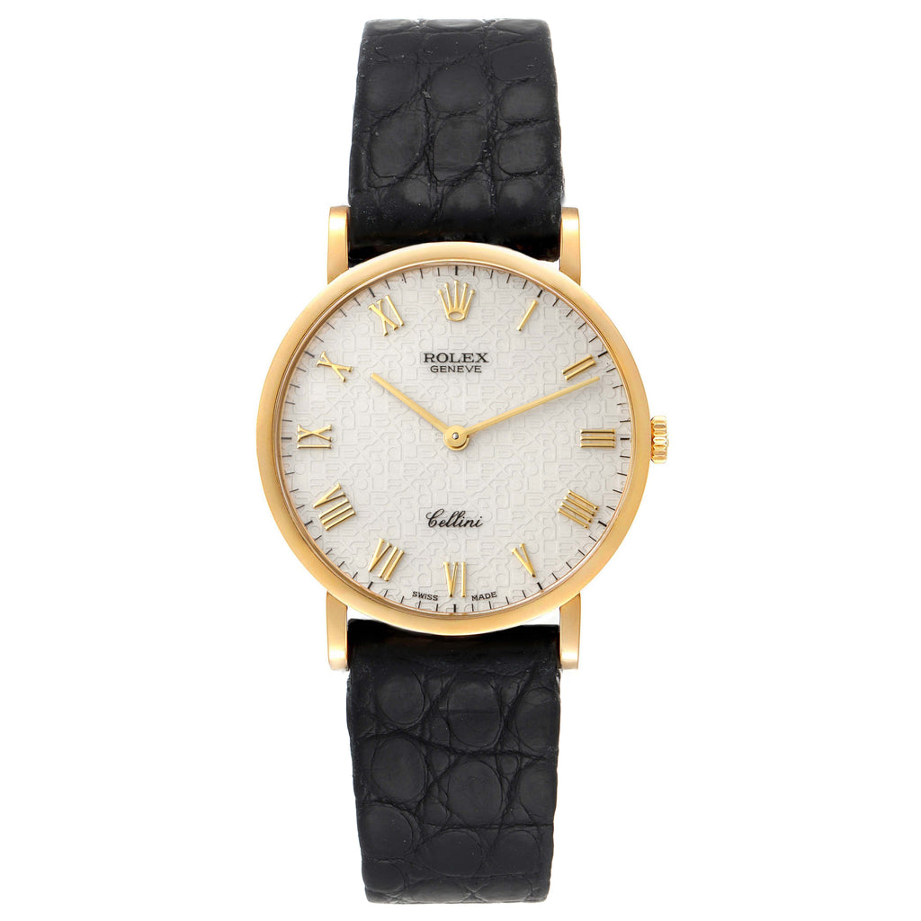 Rolex Cellini Classic Yellow Gold Anniversary Dial Watch 5112 Box Service Card