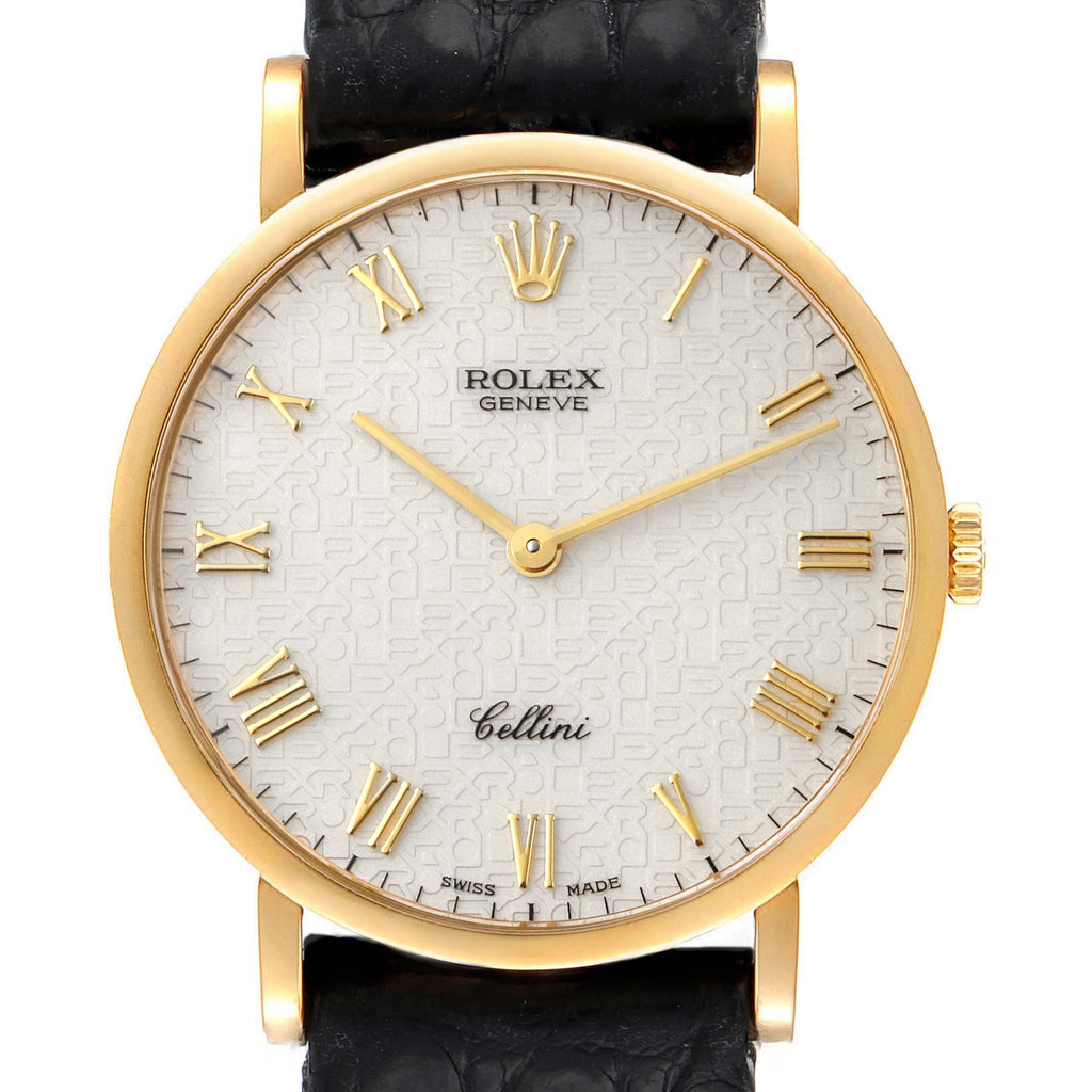 Rolex Cellini Classic Yellow Gold Anniversary Dial Watch 5112 Box Service Card