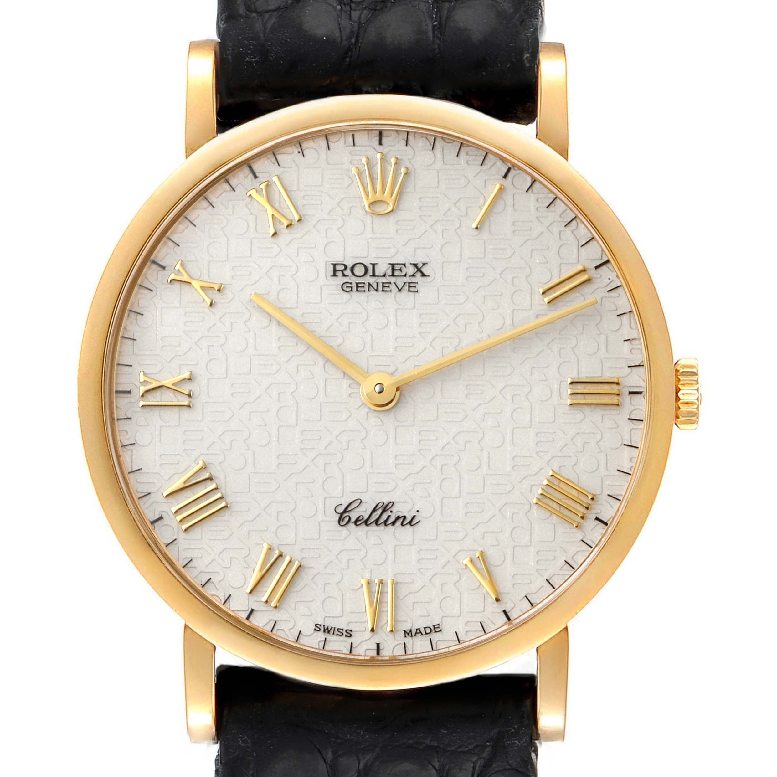 Rolex Cellini Classic Yellow Gold Anniversary Dial Watch 5112 Box Service Card