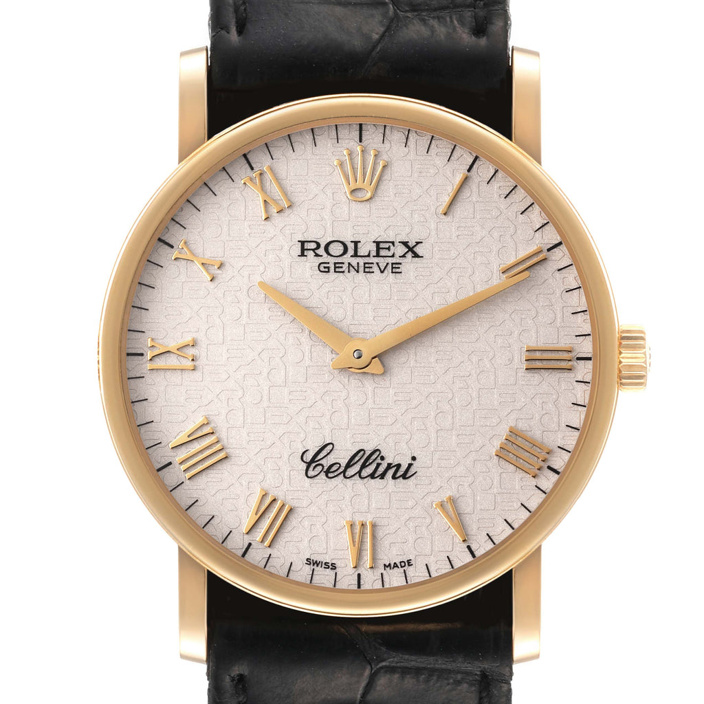 Rolex Cellini Classic Yellow Gold Anniversary Dial Watch 5115 Box Papers
