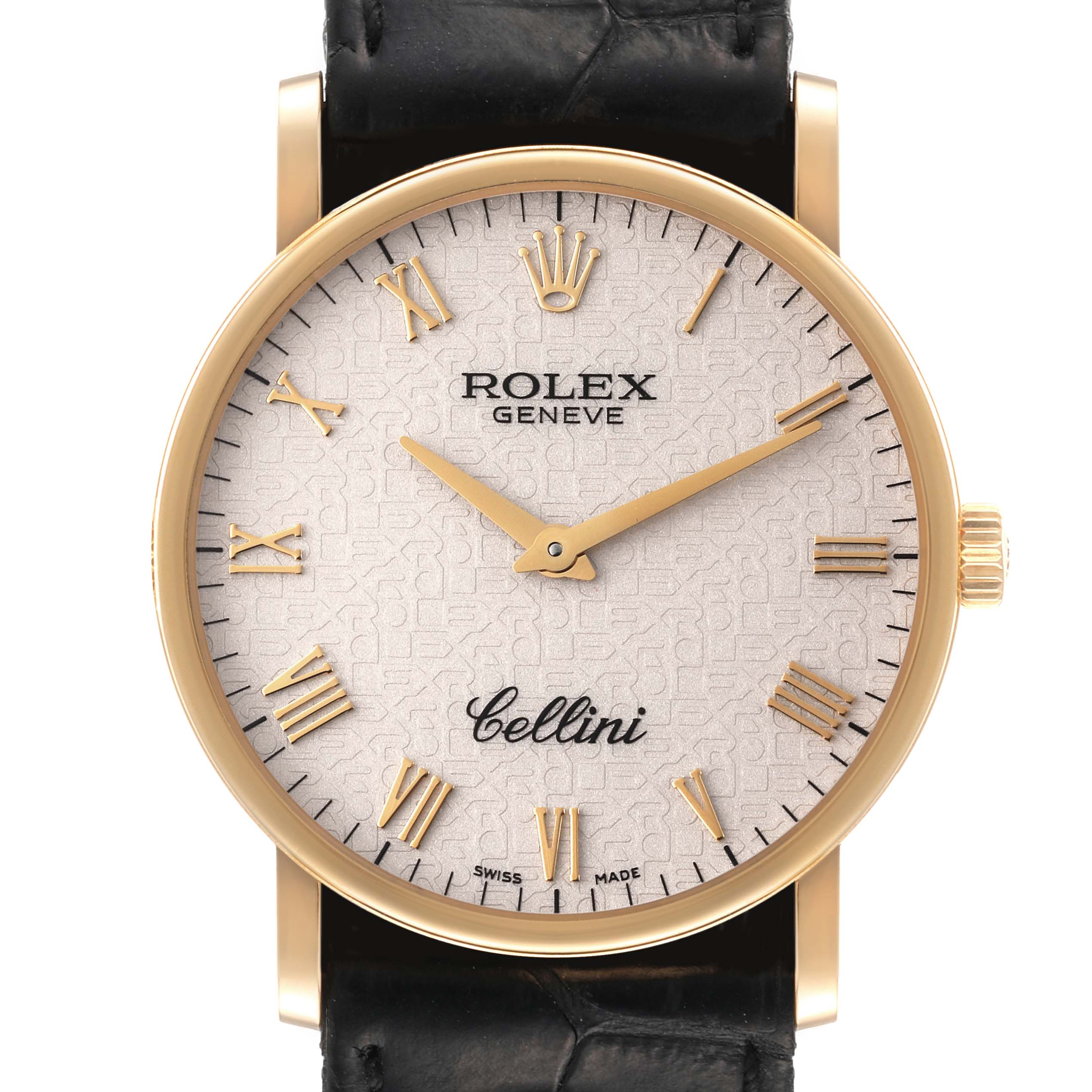 Rolex Cellini Classic Yellow Gold Anniversary Dial Watch 5115 Box Papers