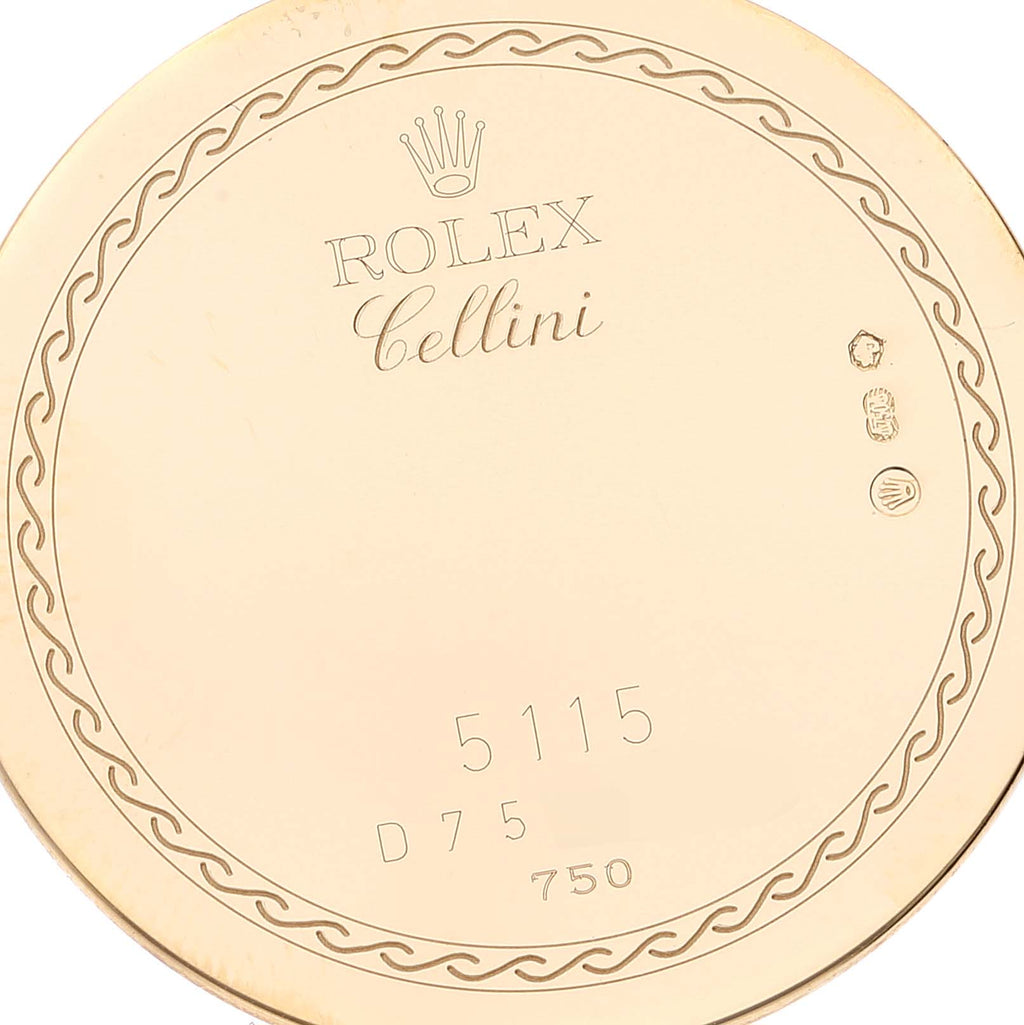 Rolex Cellini Classic Yellow Gold Anniversary Dial Watch 5115 Box Papers