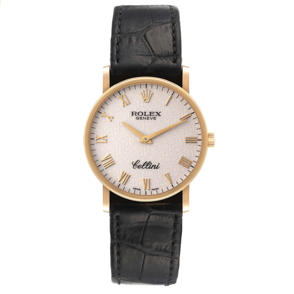 Rolex Cellini Classic Yellow Gold Anniversary Dial Watch 5115 Box Papers