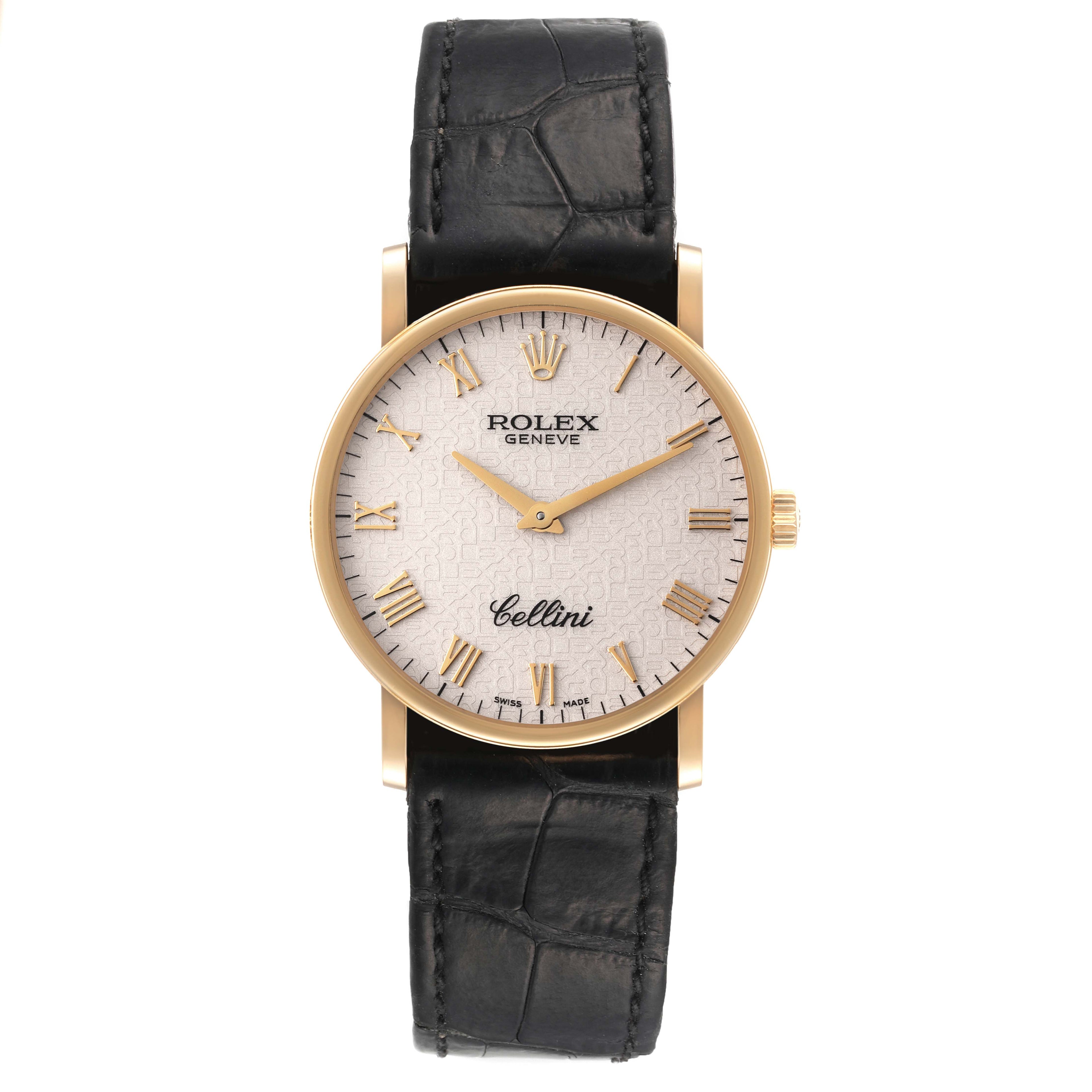 Rolex Cellini Classic Yellow Gold Anniversary Dial Watch 5115 Box Papers