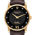 Rolex Cellini Classic Yellow Gold Black Dial Mens Watch 5116 Card