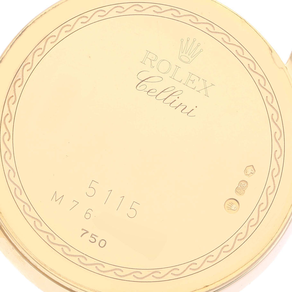 Rolex Cellini Classic Yellow Gold Ivory Anniversary Dial Watch 5115