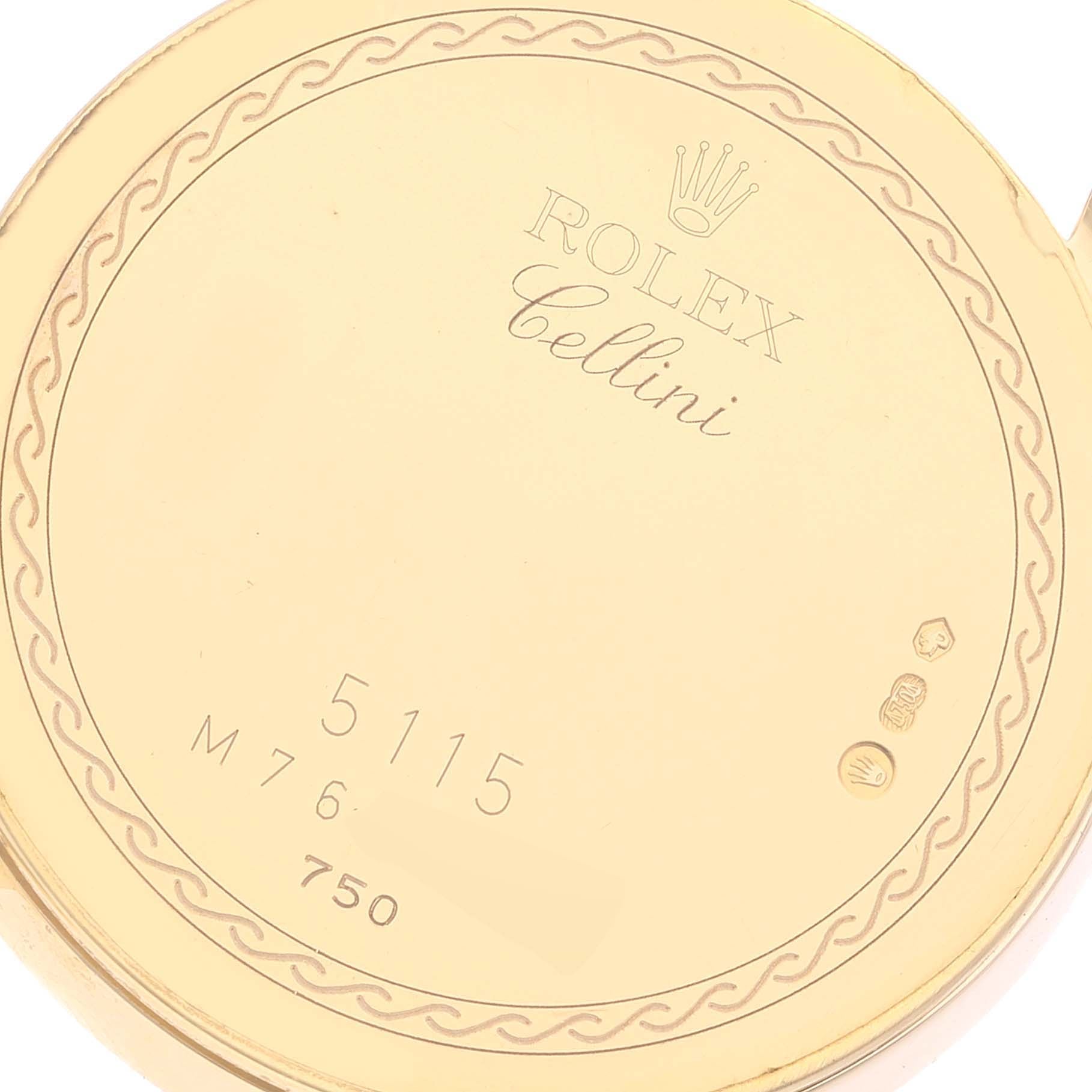 Rolex Cellini Classic Yellow Gold Ivory Anniversary Dial Watch 5115