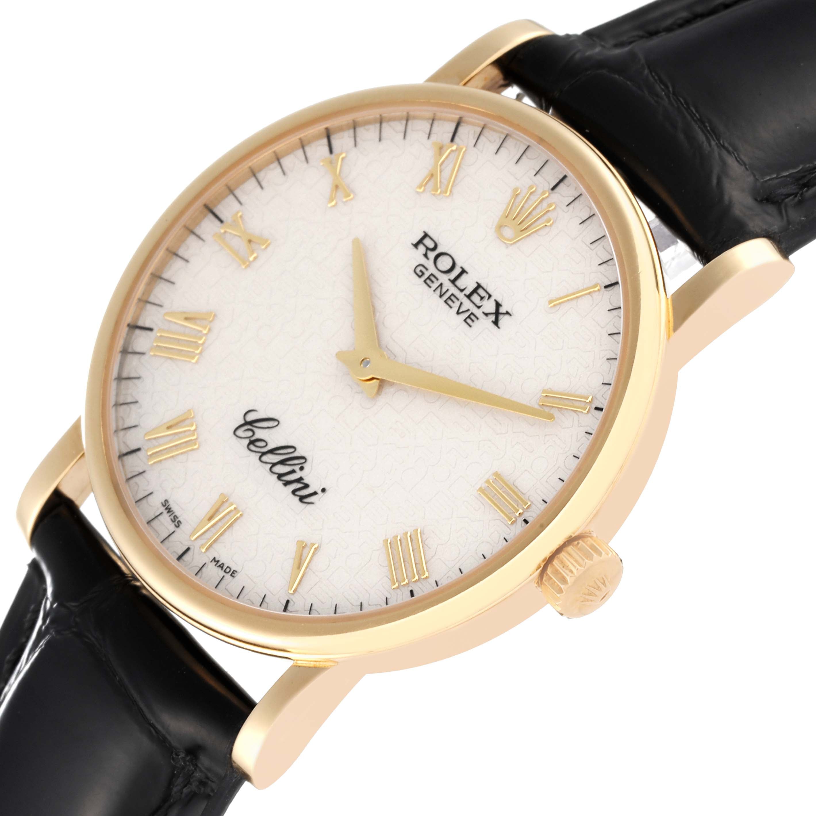 Rolex Cellini Classic Yellow Gold Ivory Anniversary Dial Watch 5115