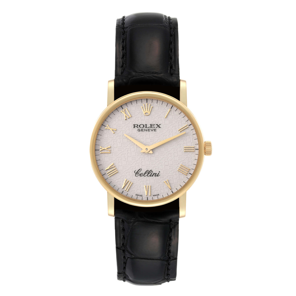 Rolex Cellini Classic Yellow Gold Ivory Anniversary Dial Watch 5115