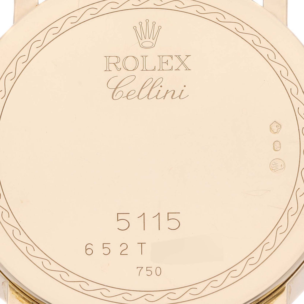 Rolex Cellini Classic Yellow Gold Ivory Anniversary Dial Watch 5115 Card