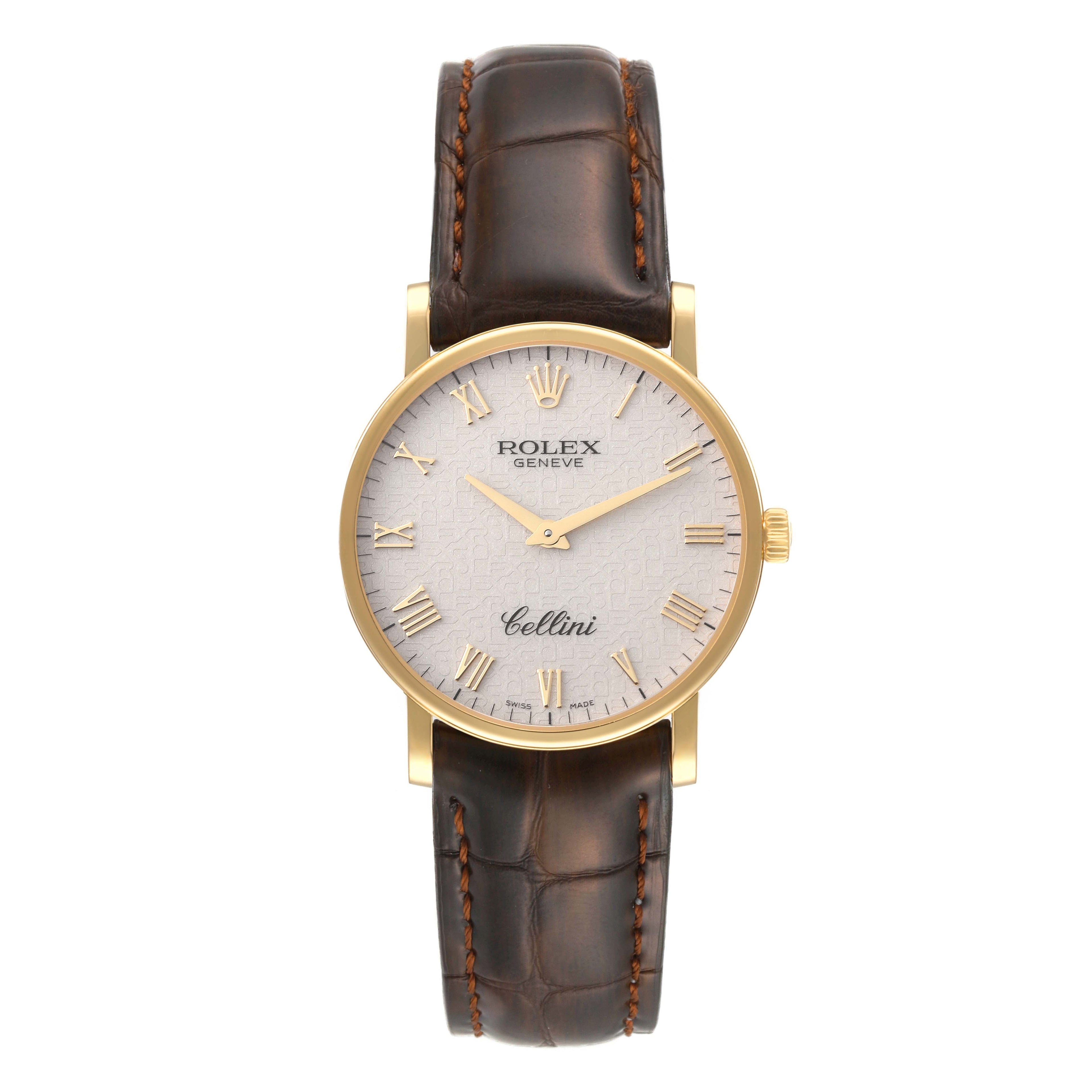 Rolex Cellini Classic Yellow Gold Ivory Anniversary Dial Watch 5115 Card